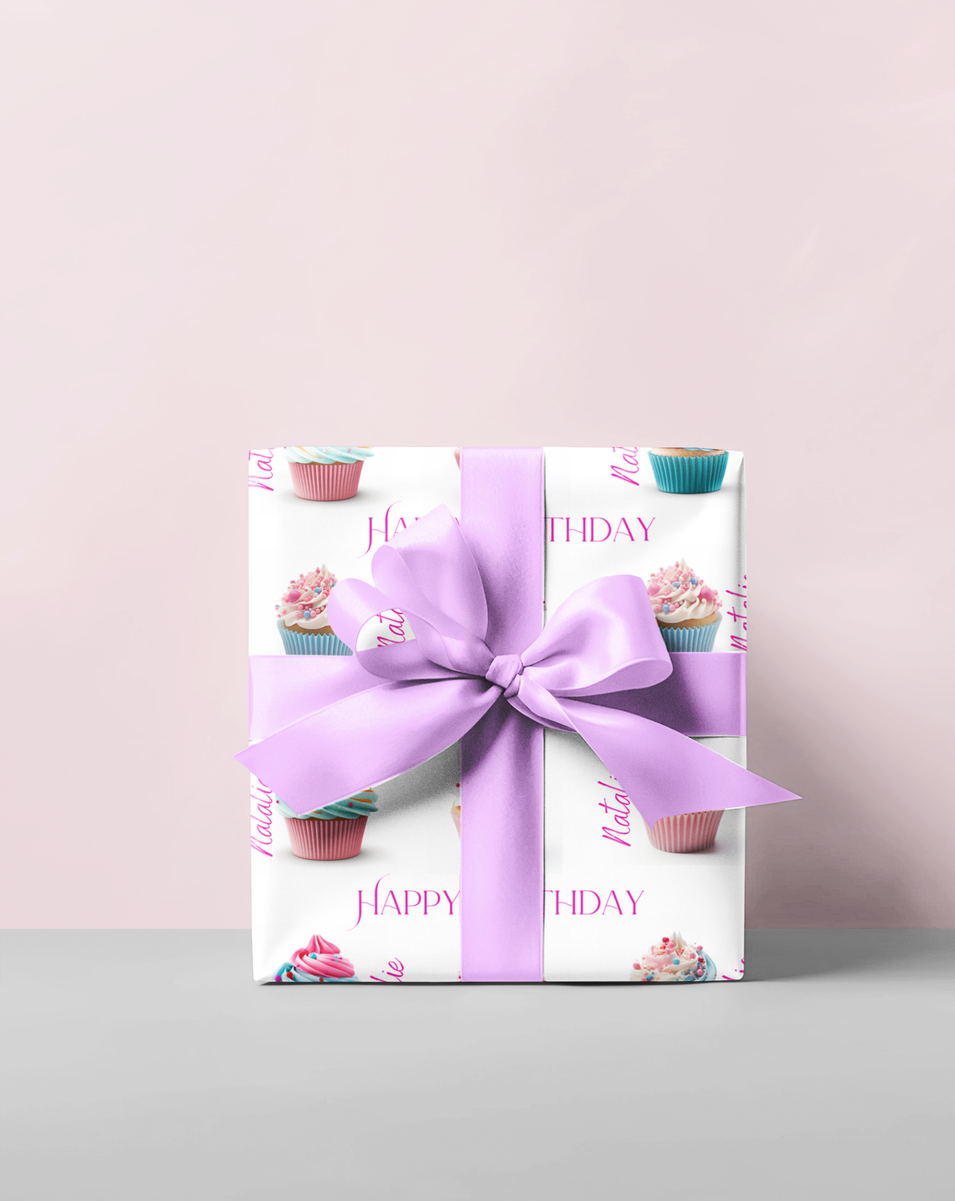 Personalized Cupcake Birthday Giftwrap