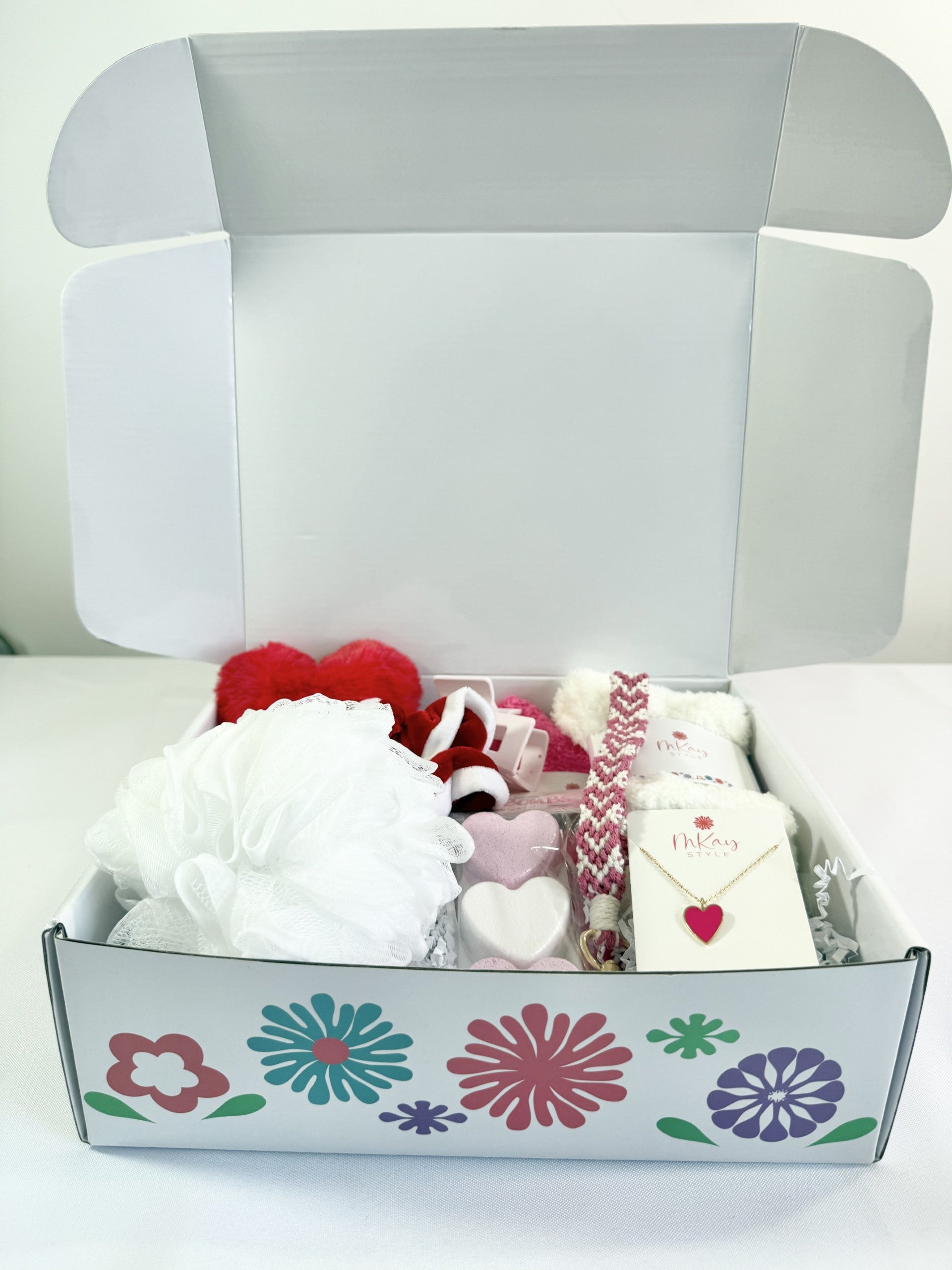 Red & White Heart Spa Gift Box