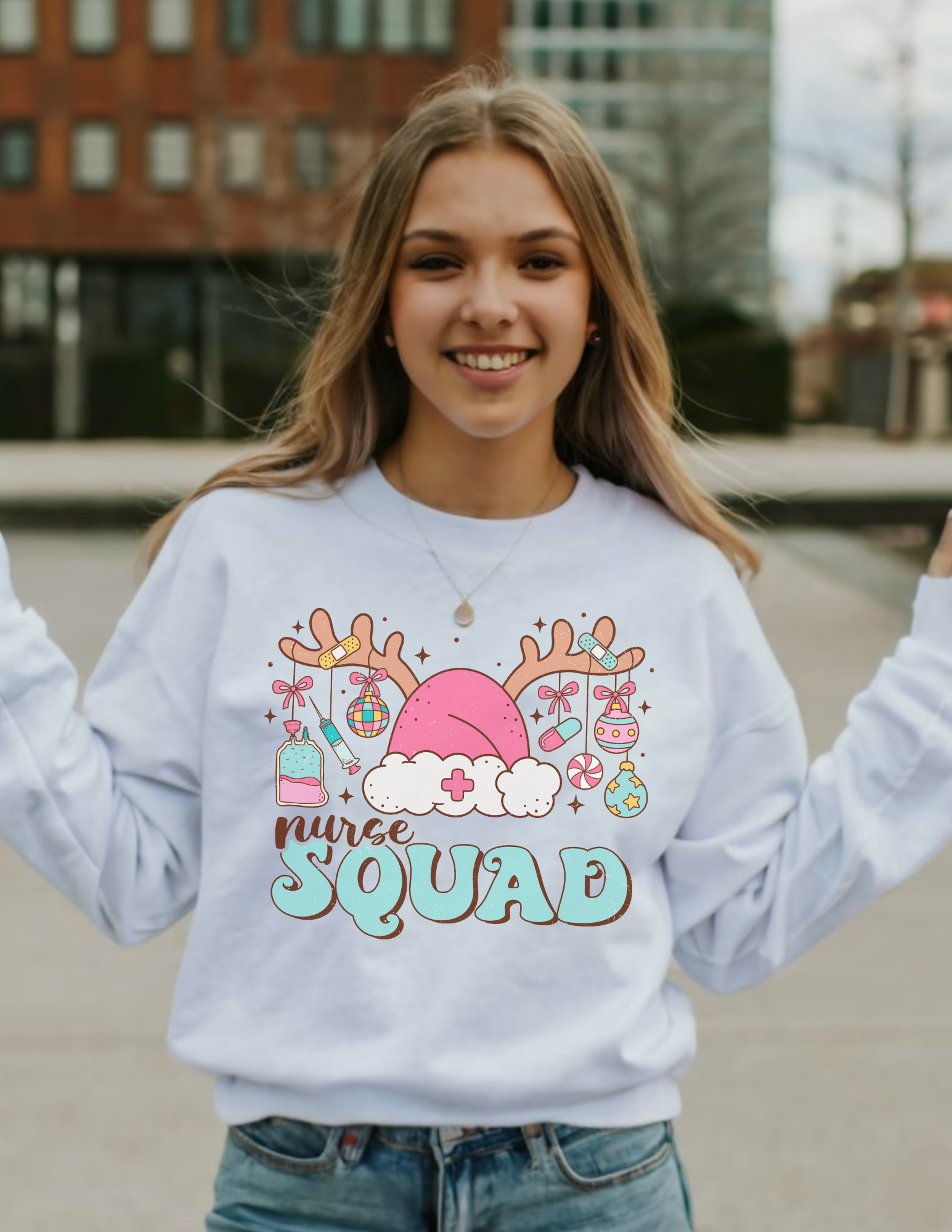 Personalized Holiday Nurse Squad Sweatshirt