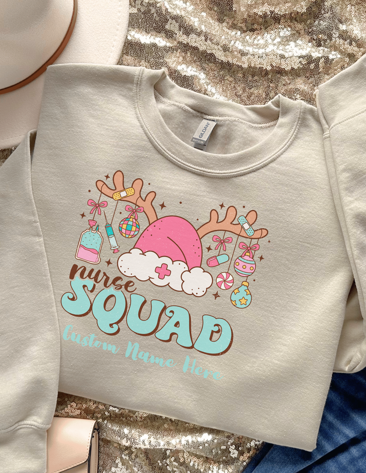 Personalized Holiday Nurse Squad Sweatshirt