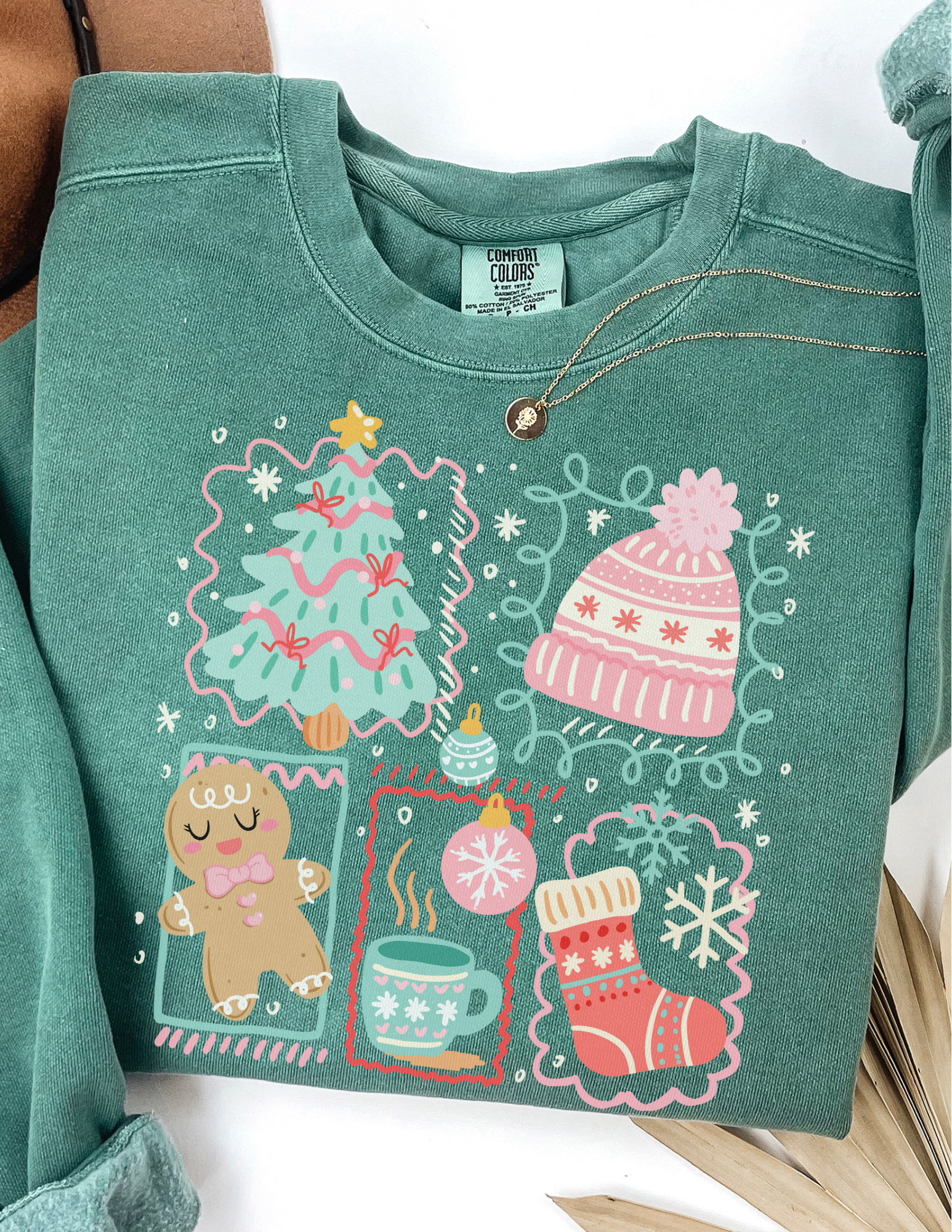 Cute Holiday Stamp Crewneck For Women