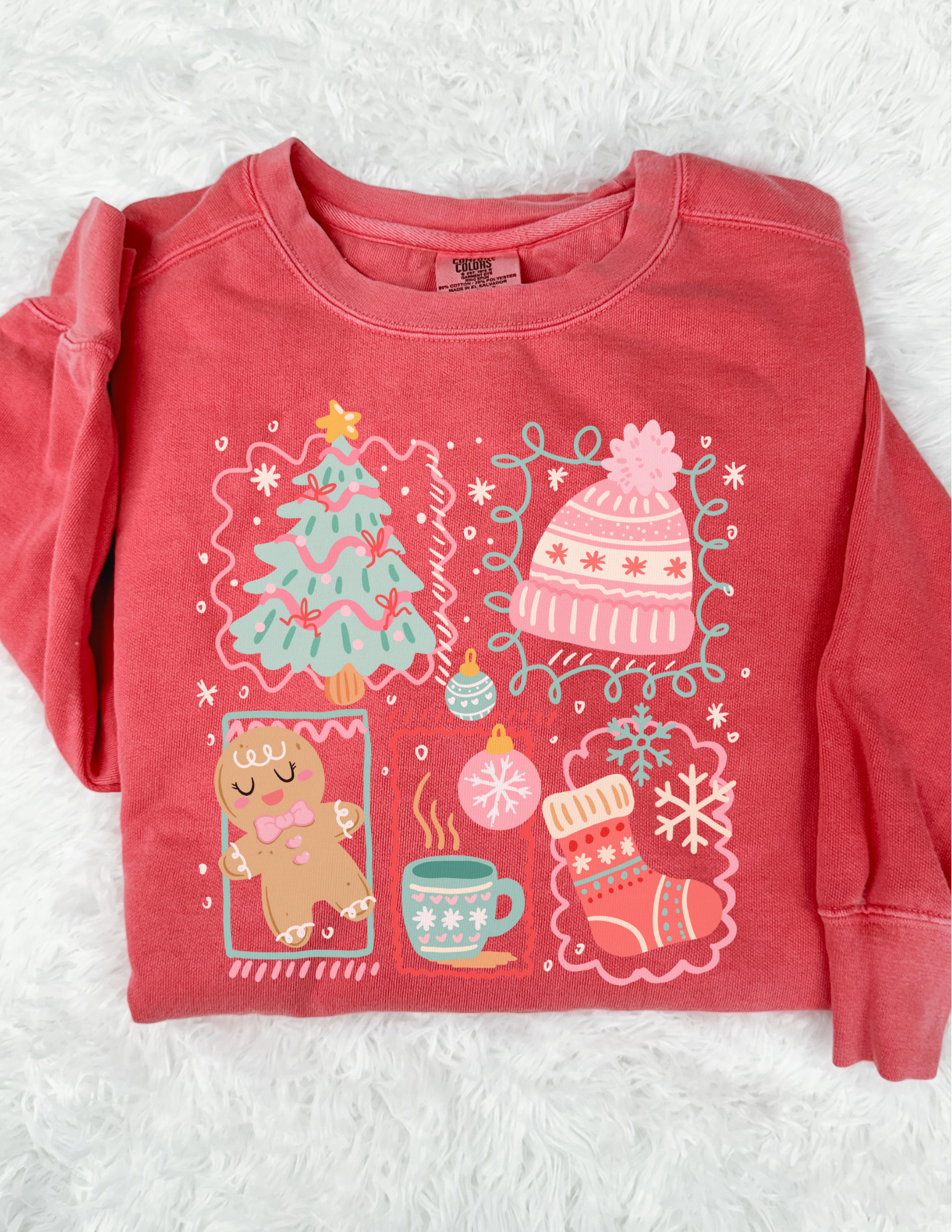 Cute Holiday Stamp Crewneck For Women