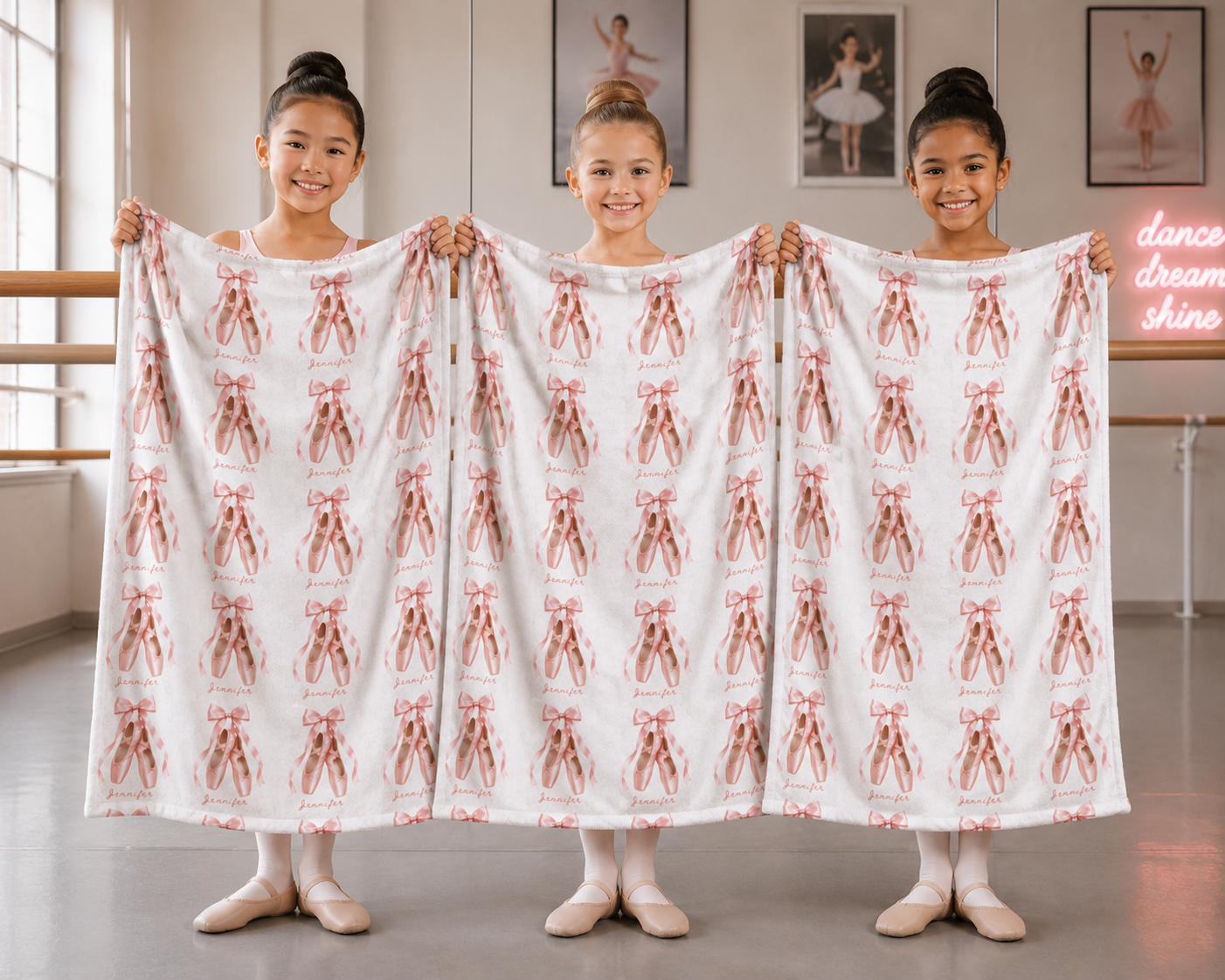 Personalized Ballet Slipper Velveteen Blanket