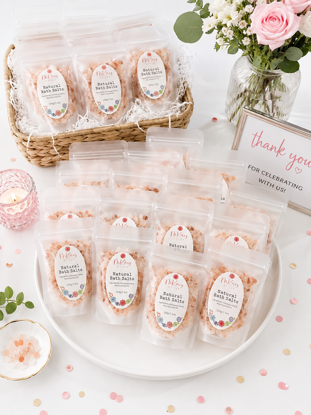 Rose Bath Salt Packs