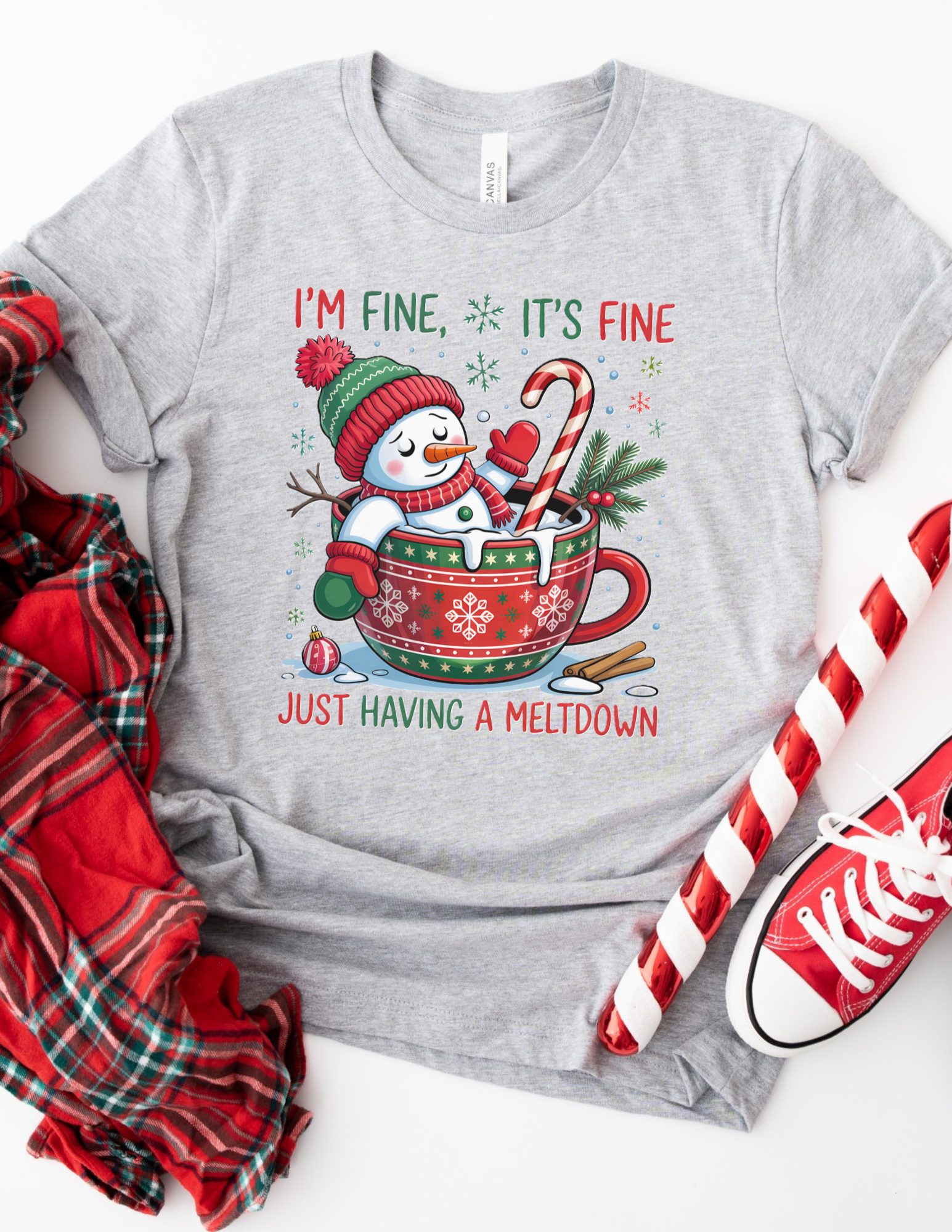 Funny Snowman Holiday Meltdown Shirt for Women