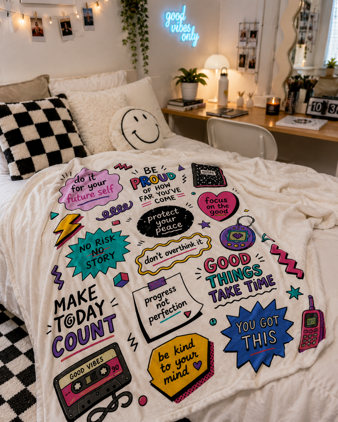 Inspirational Quote Doodle Blanket