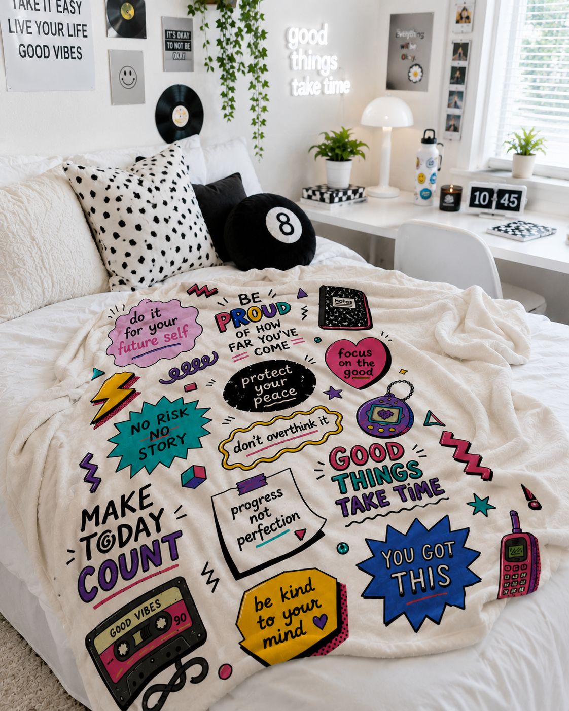 Inspirational Quote Doodle Blanket