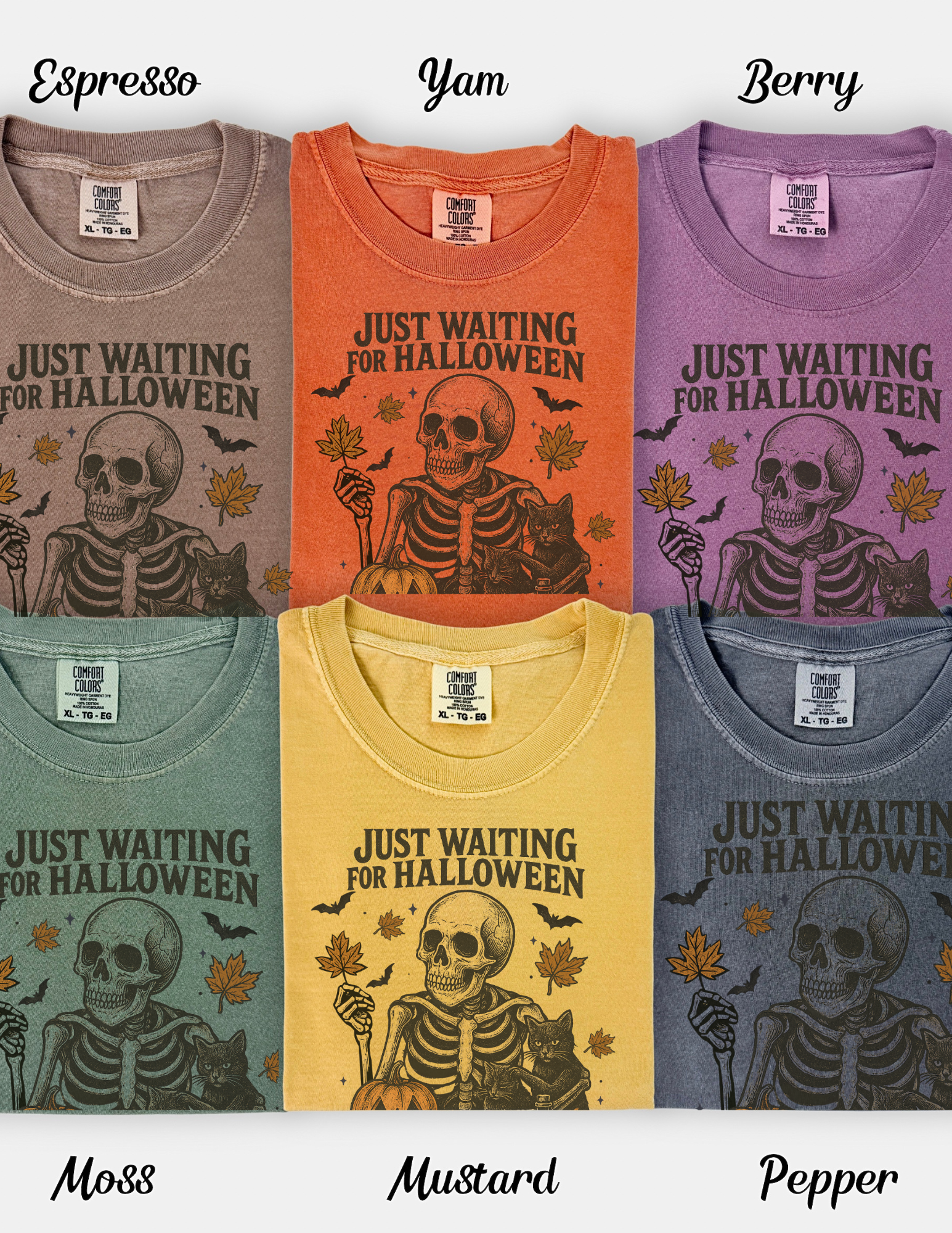 Vintage Skeleton Just Waiting For Halloween Shirt