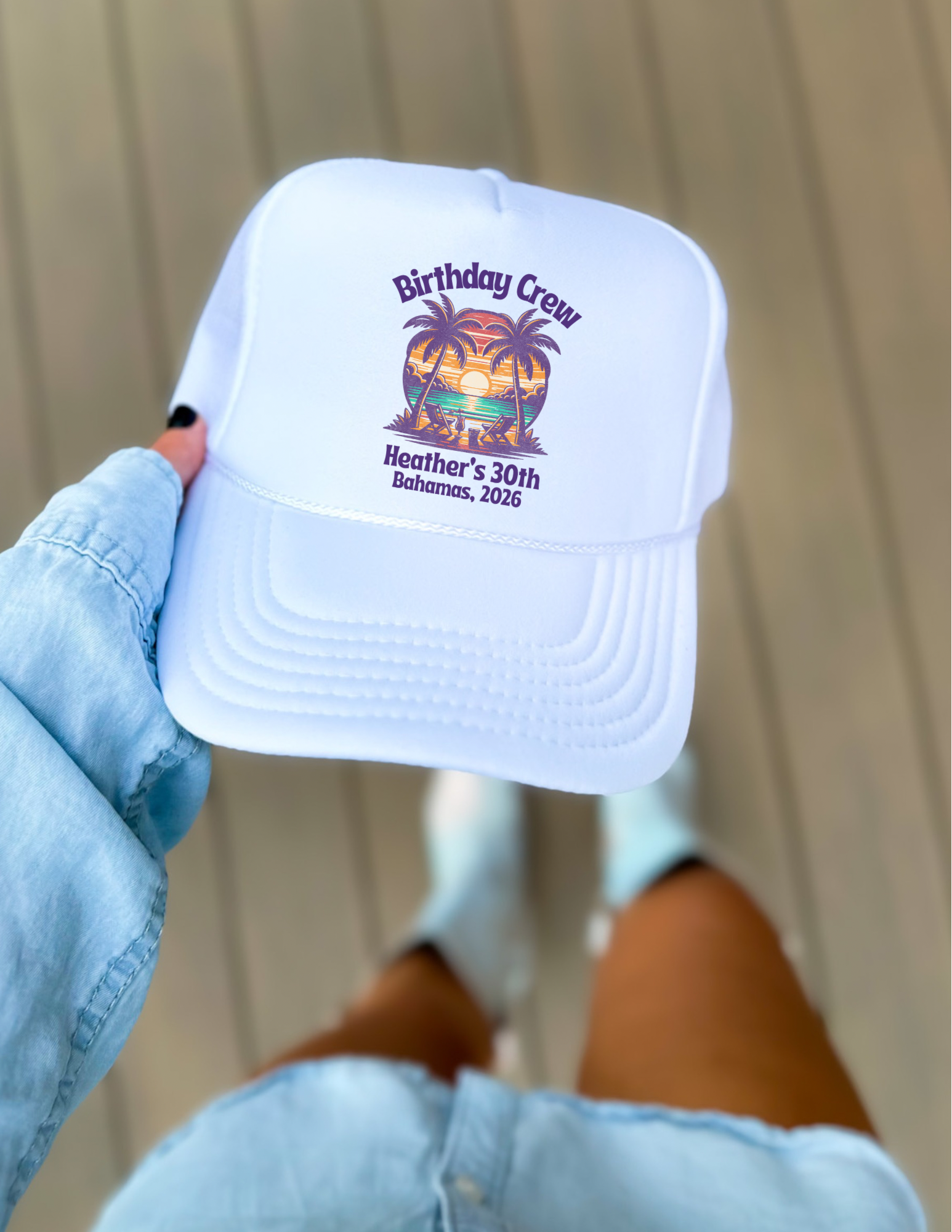 Custom Tropical Beach Vacation Trucker Hat