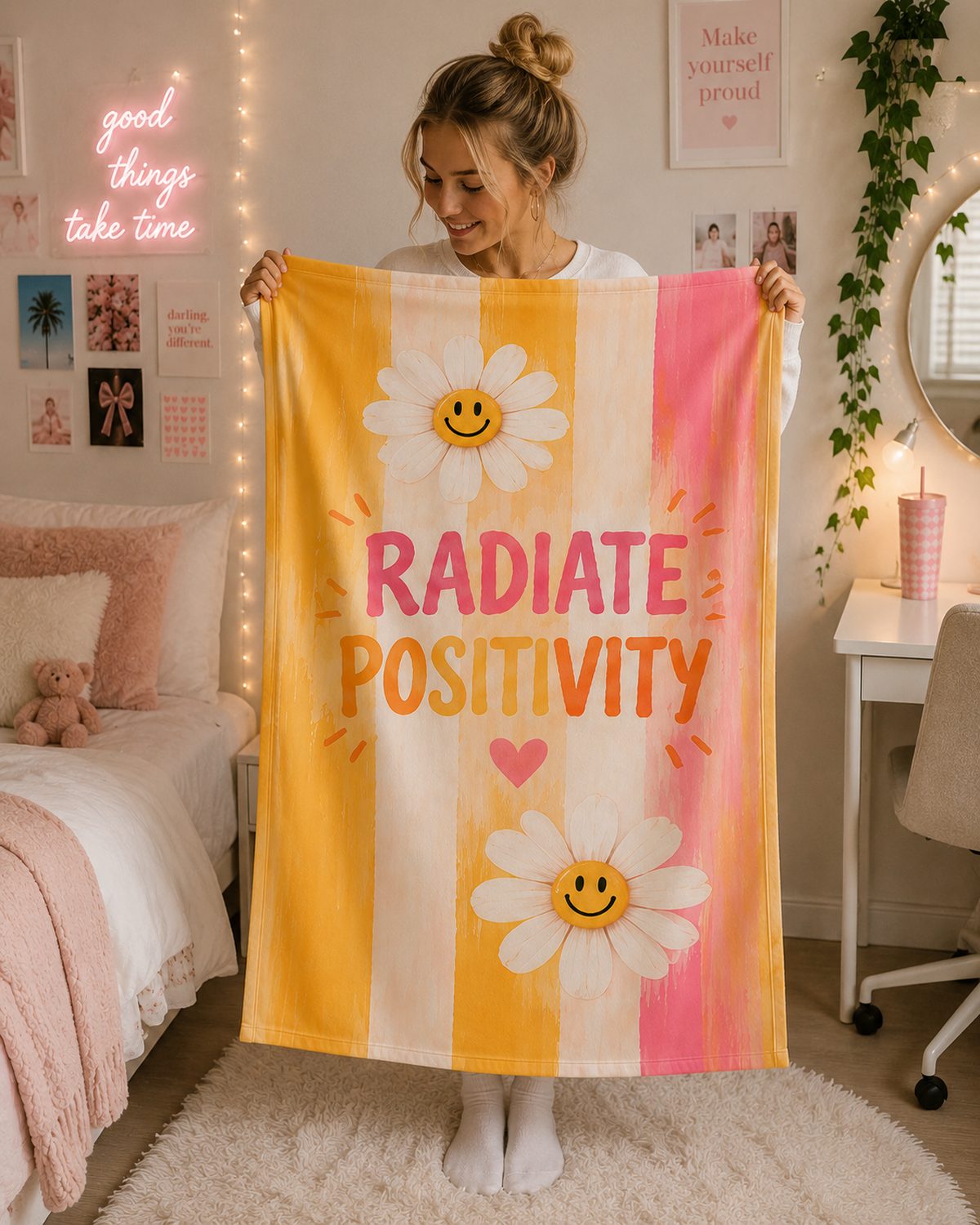Radiate Positivity Sunflower Blanket For Her