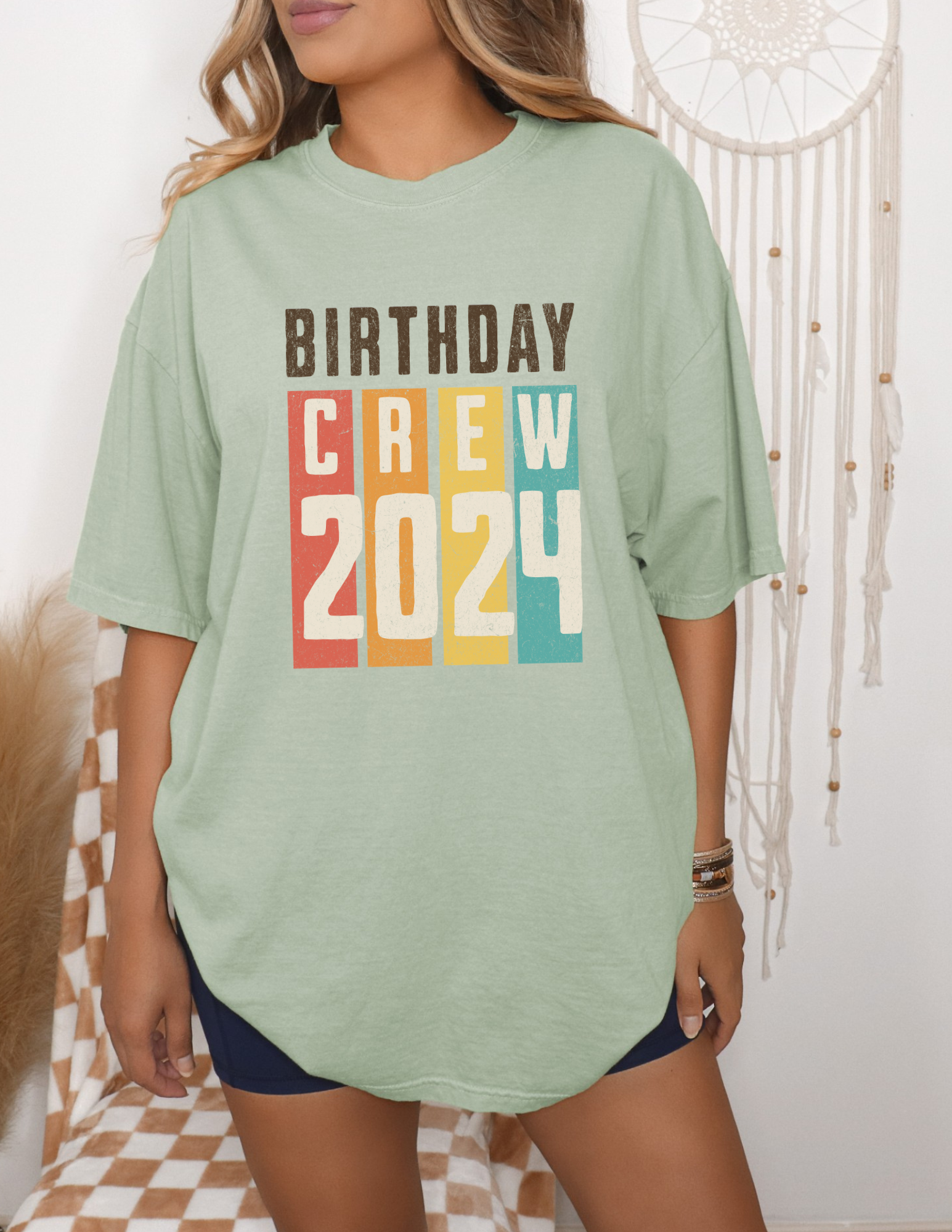 Personalized Retro Birthday Crew Shirt