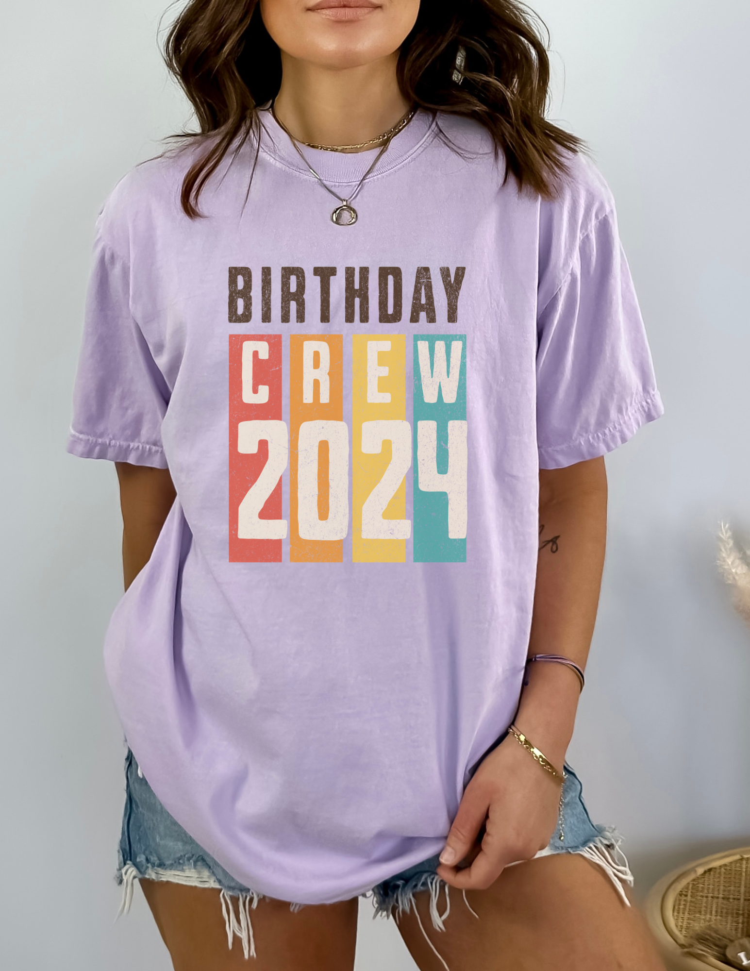 Personalized Retro Birthday Crew Shirt