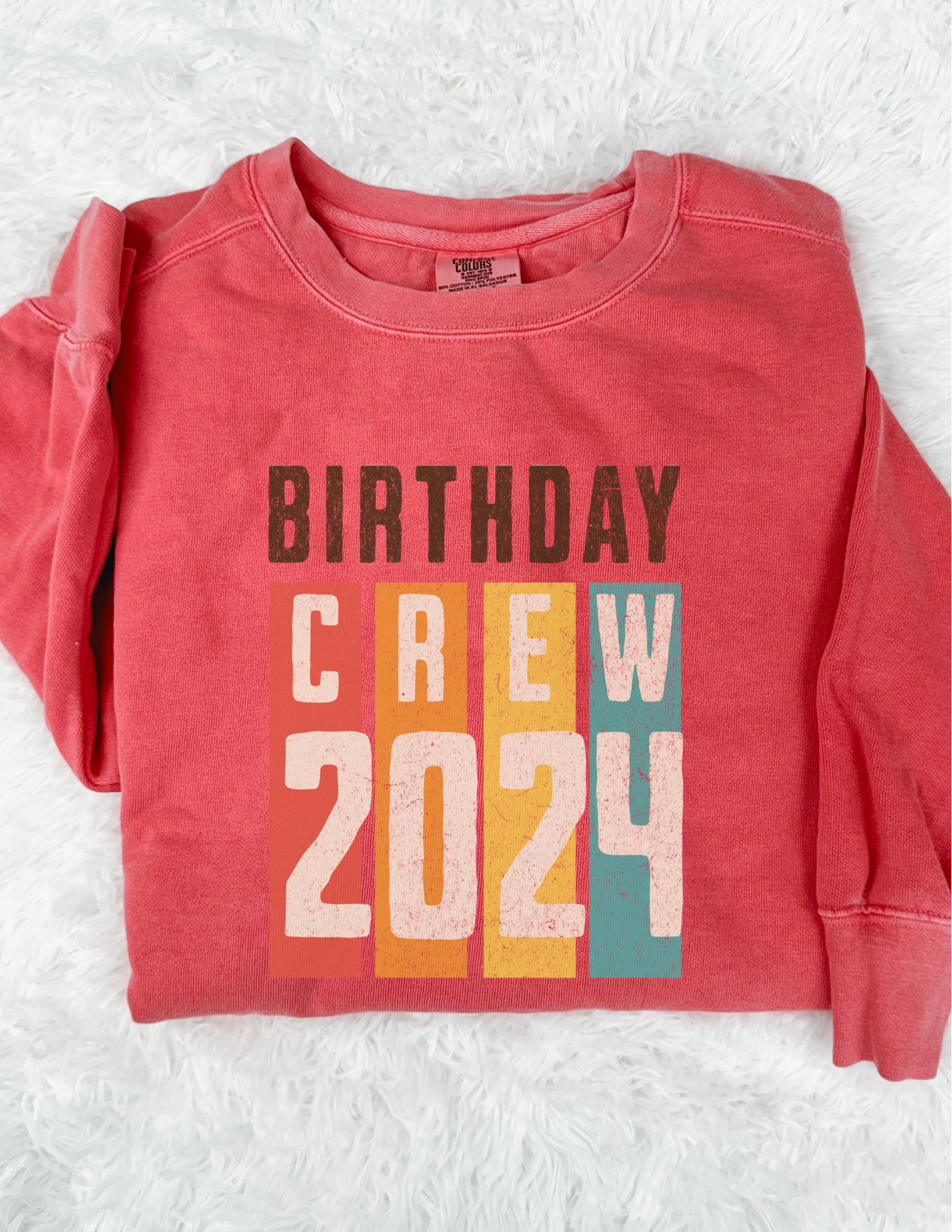 Personalized Retro Birthday Crew Shirt