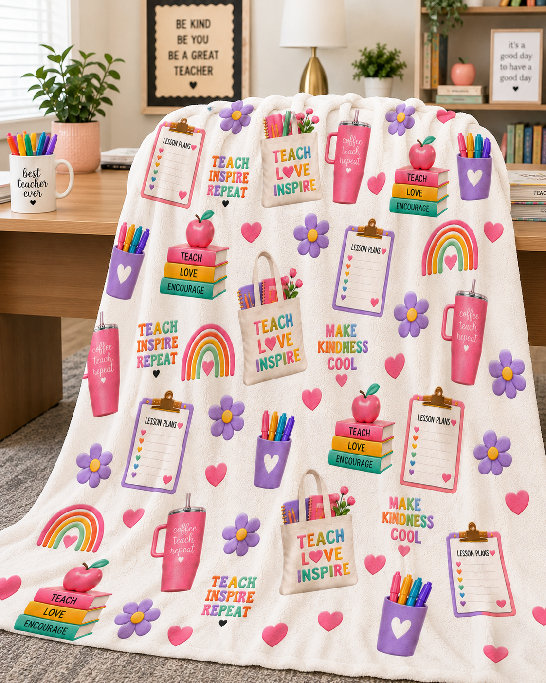 Cute Teacher Throw Blanket