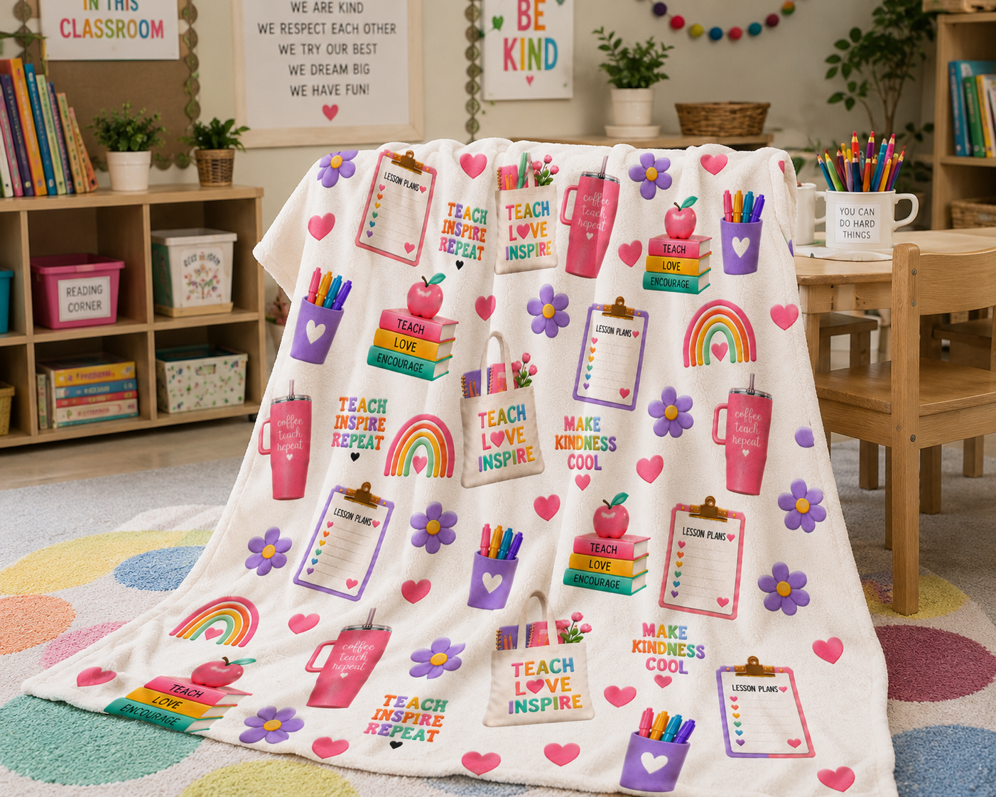 Cute Teacher Throw Blanket