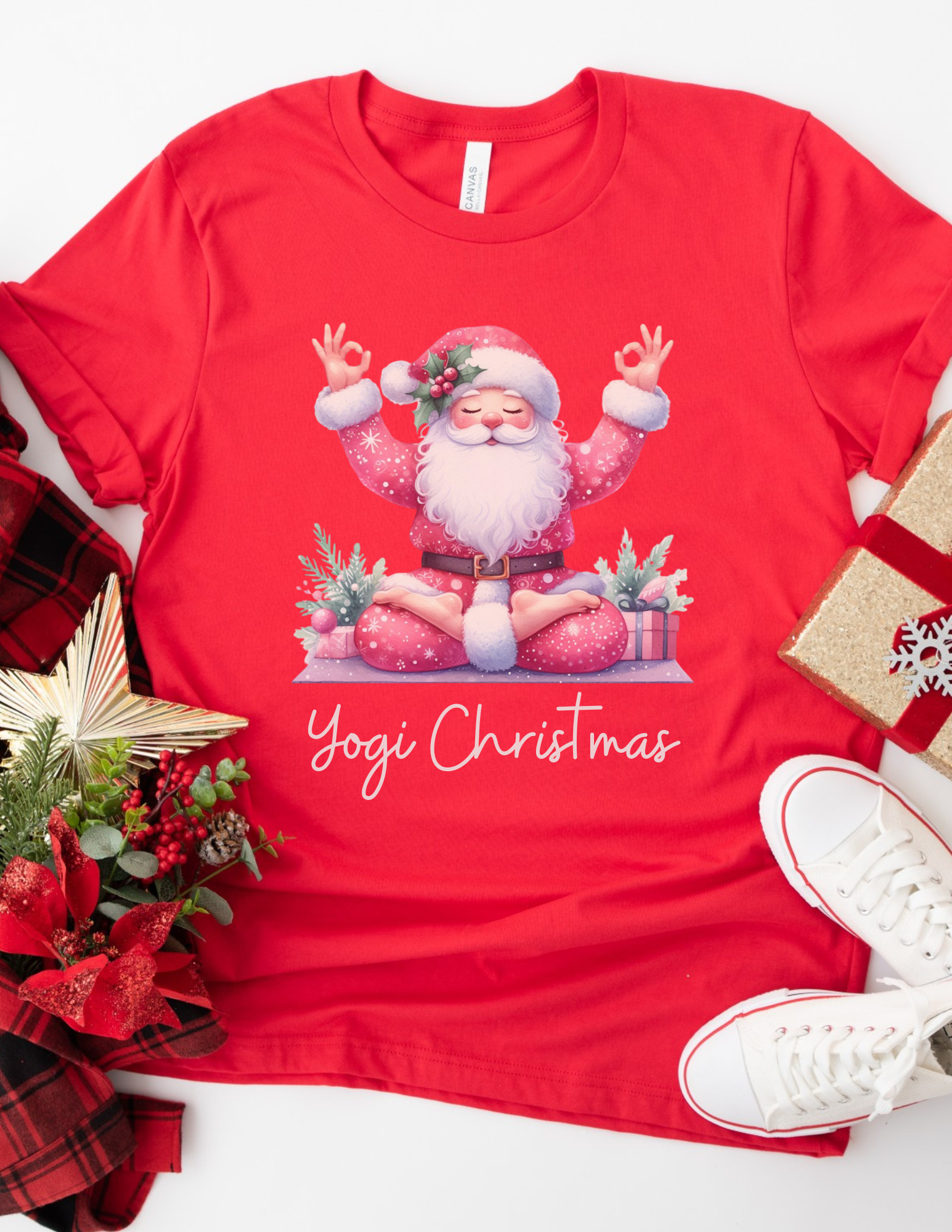 Yoga Santa Christmas Shirt