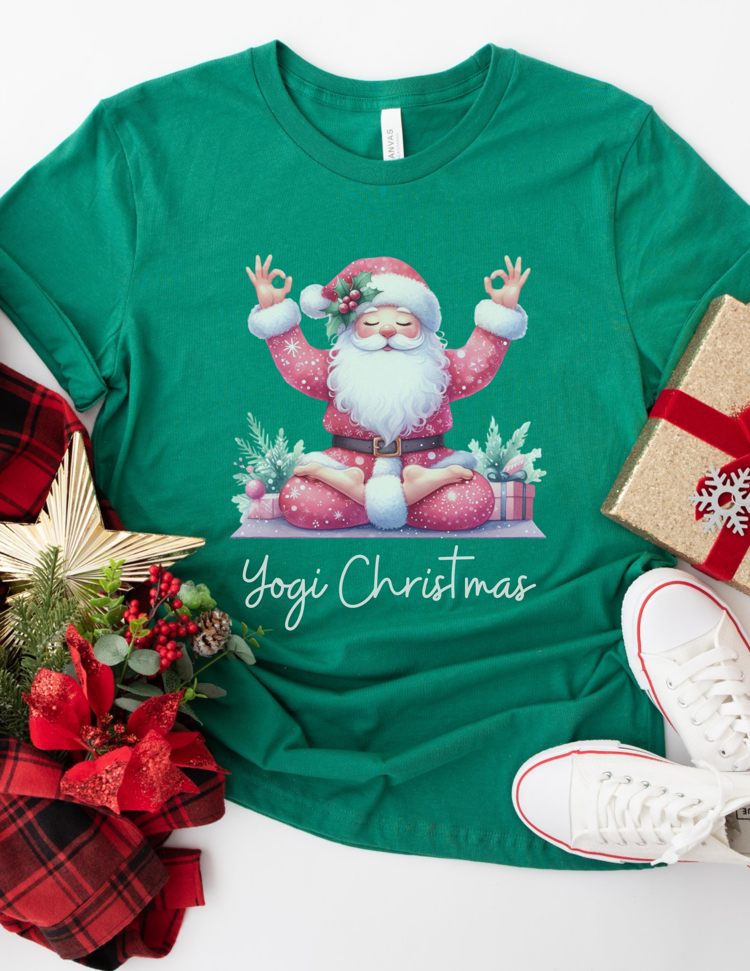 Yoga Santa Christmas Shirt