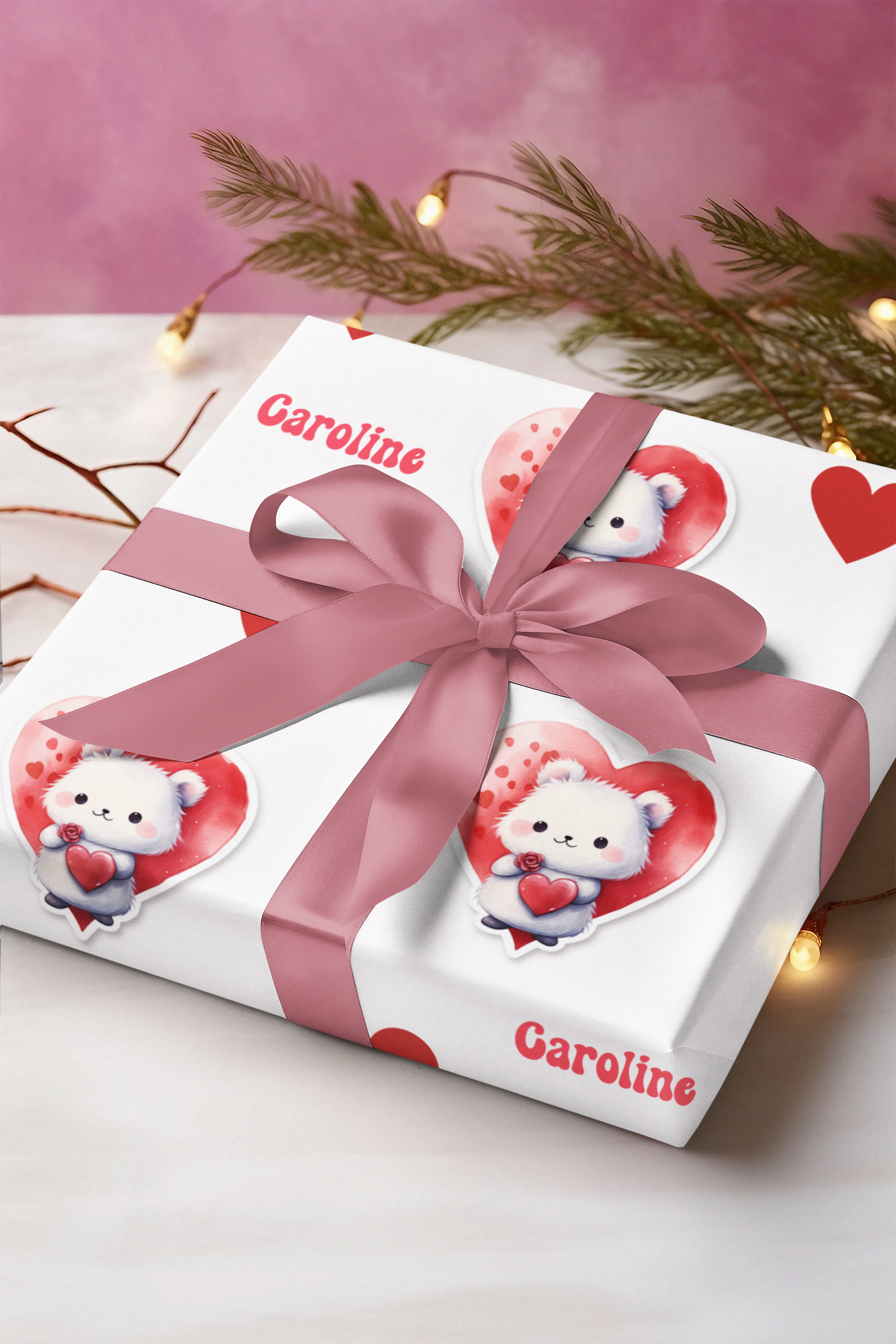 Custom Valentines Day Gift Wrap For Girl