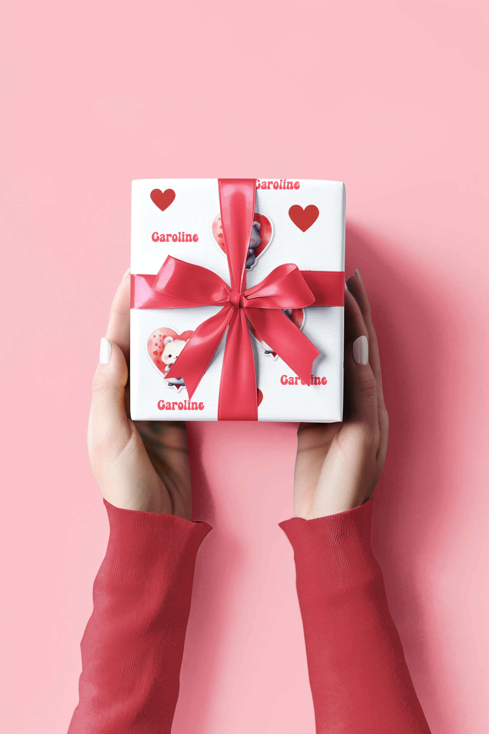 Custom Valentines Day Gift Wrap For Girl