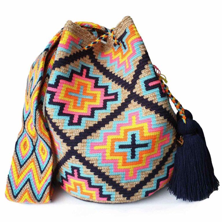  GENUINE Traditional WAYUU Bag, Original Crochet Crossbody,  Handmade Colombian Bucket Bag, Ethical Purse, Artisanmade (Dama) : Handmade  Products