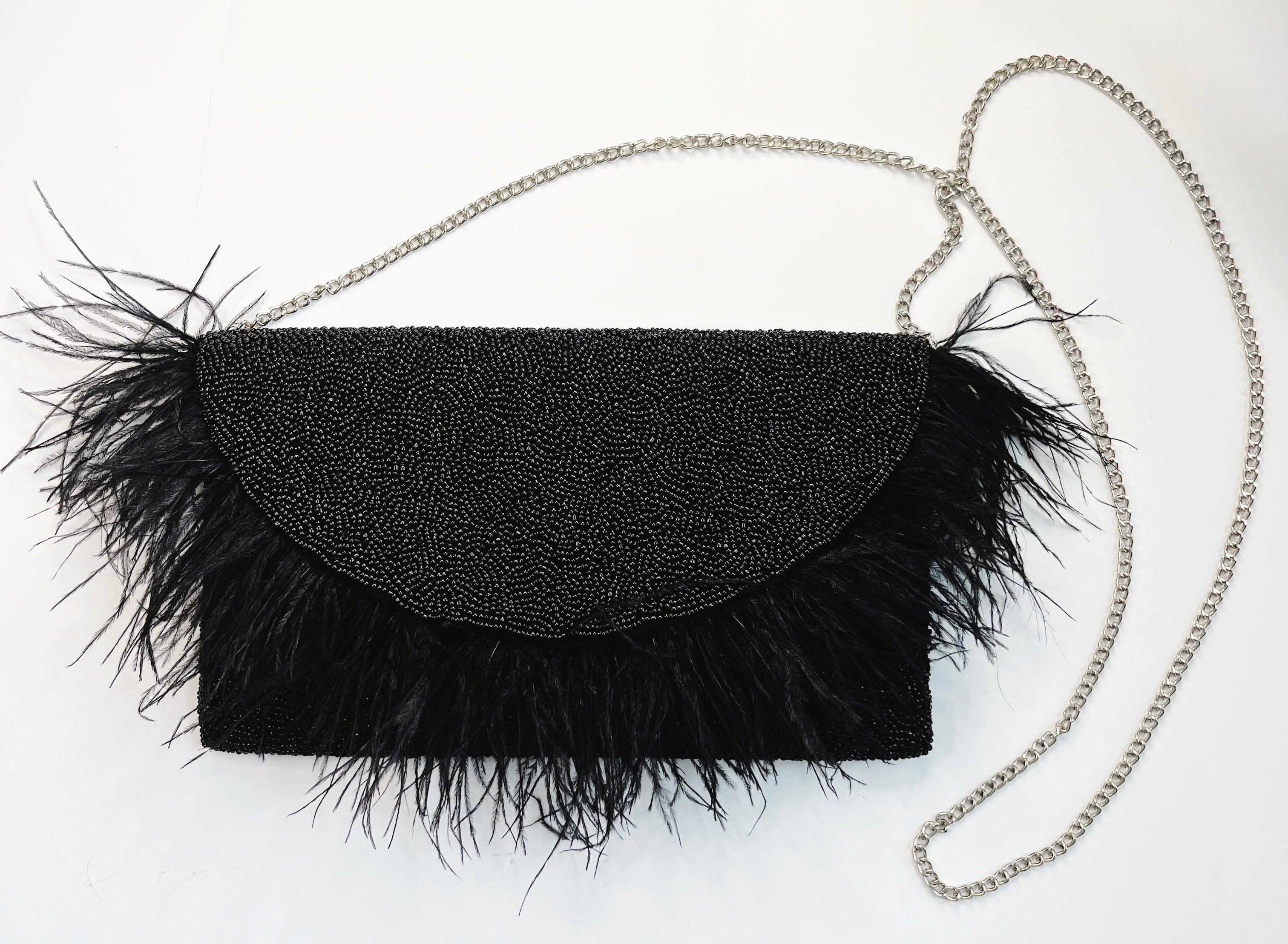 The Black Beaded Party Clutch - Mkay Style