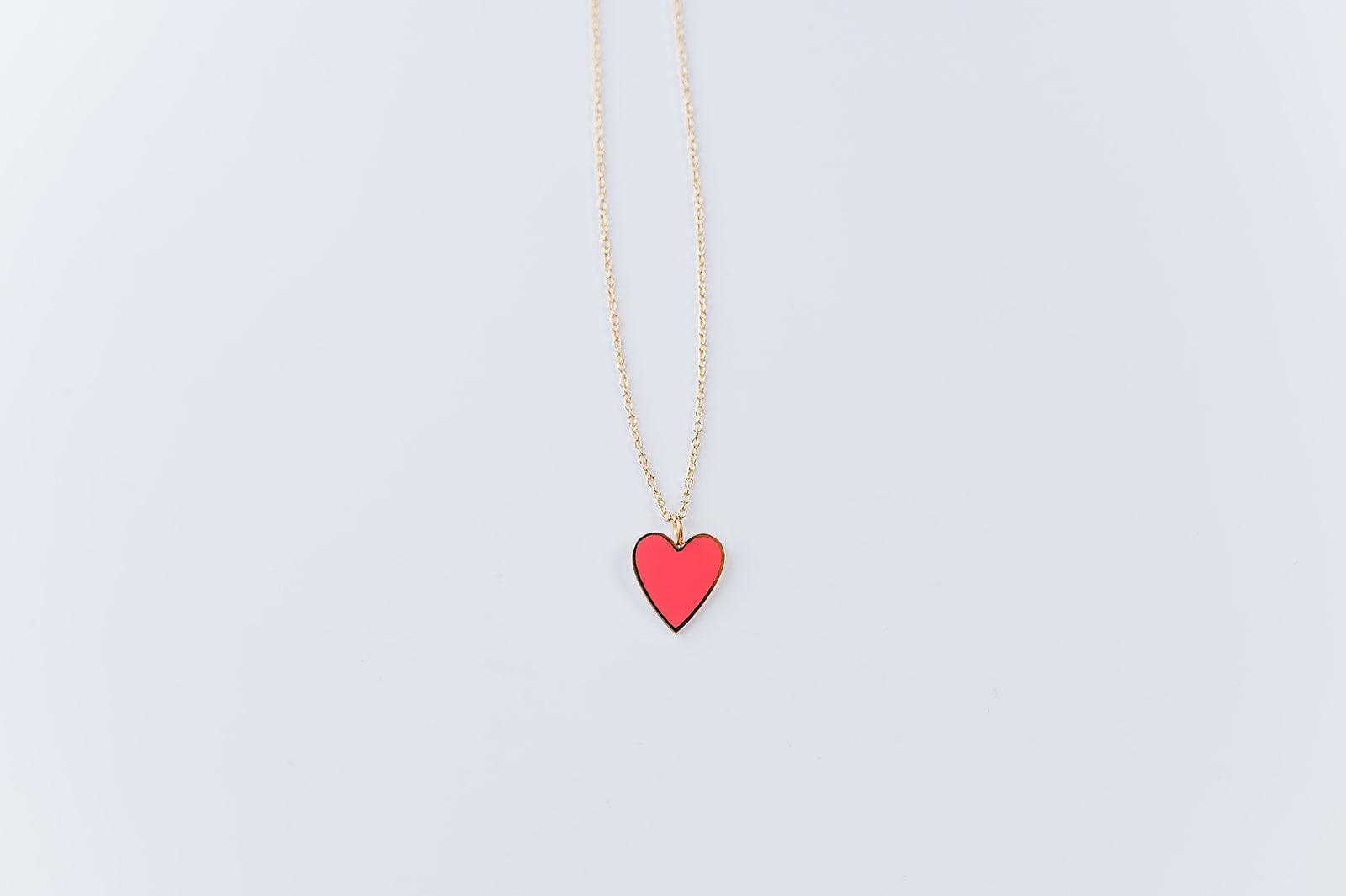 Bright Pink Heart Necklace - Mkay Style