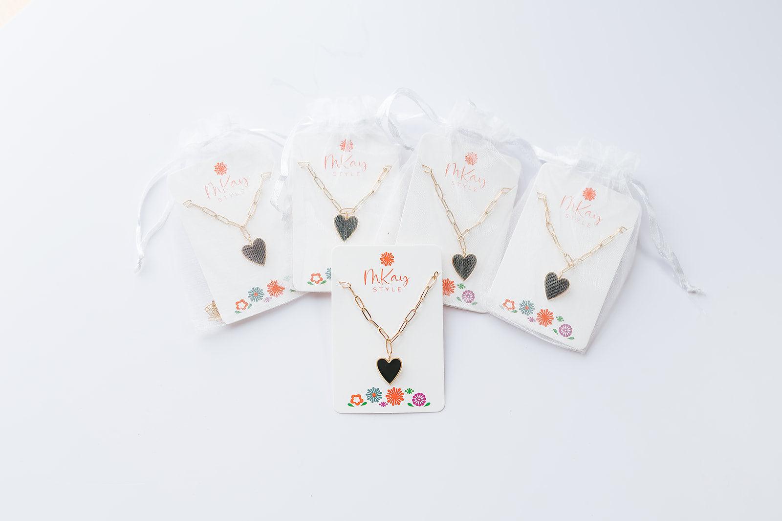 Black Heart Necklace Party Pack Party Favor - Mkay Style