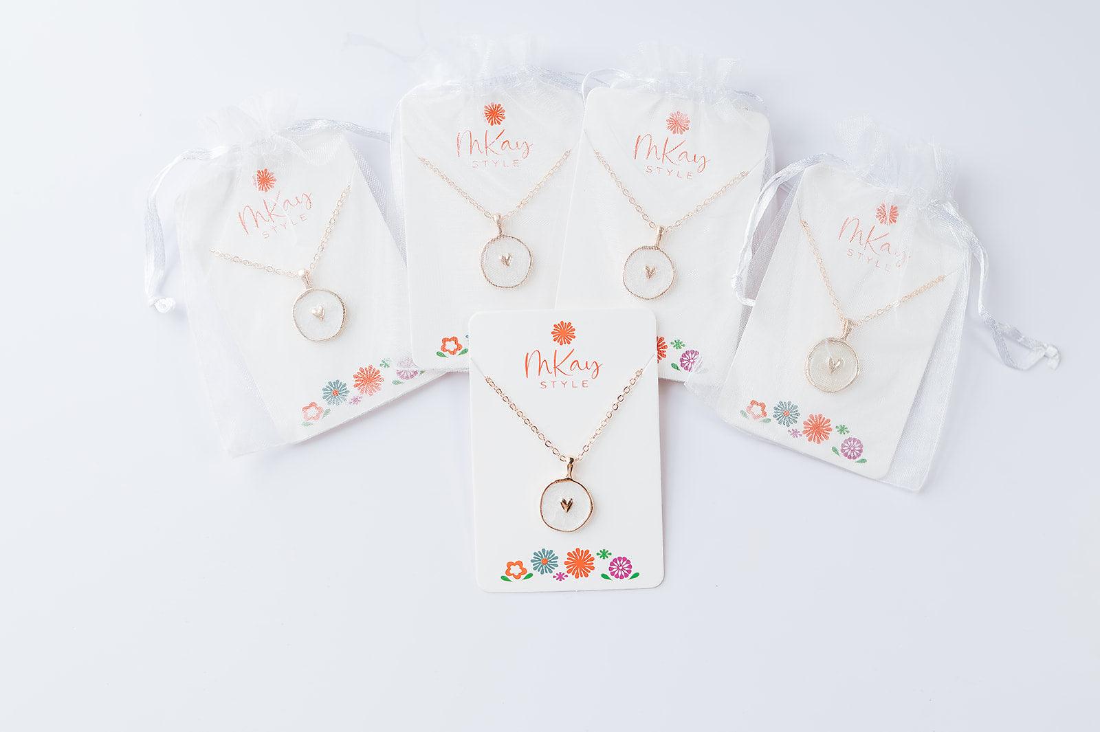 White Circle Heart Necklace Party Pack Party Favor - Mkay Style