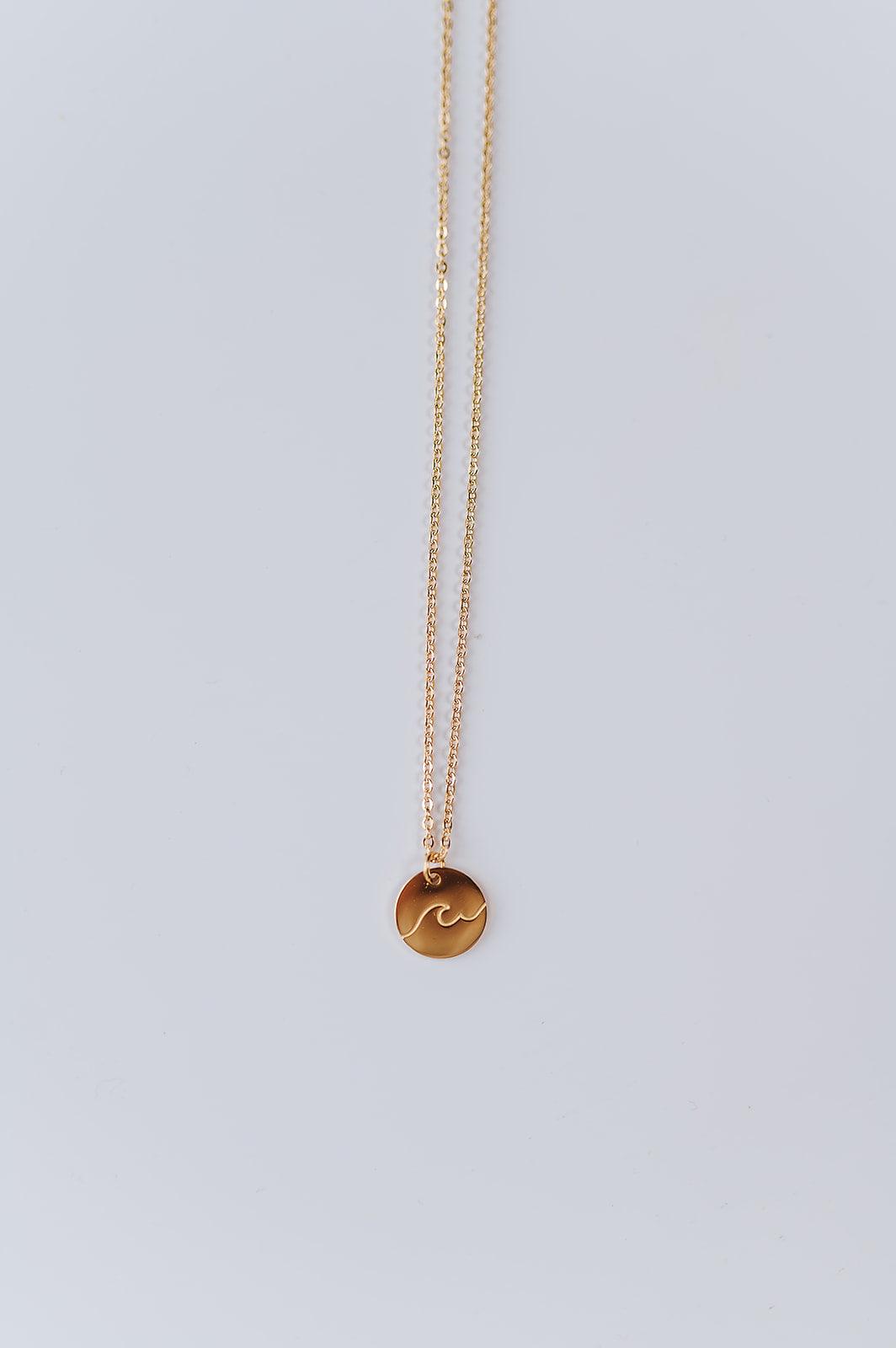 Gold Circle Wave Necklace - Mkay Style
