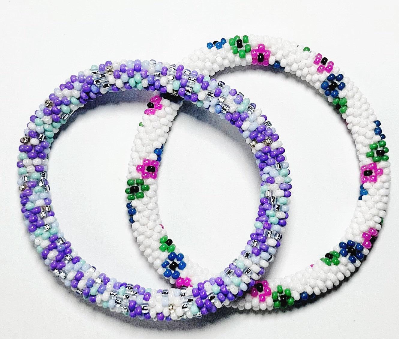 Flower Beaded Stackable Bracelet Set - Mkay Style