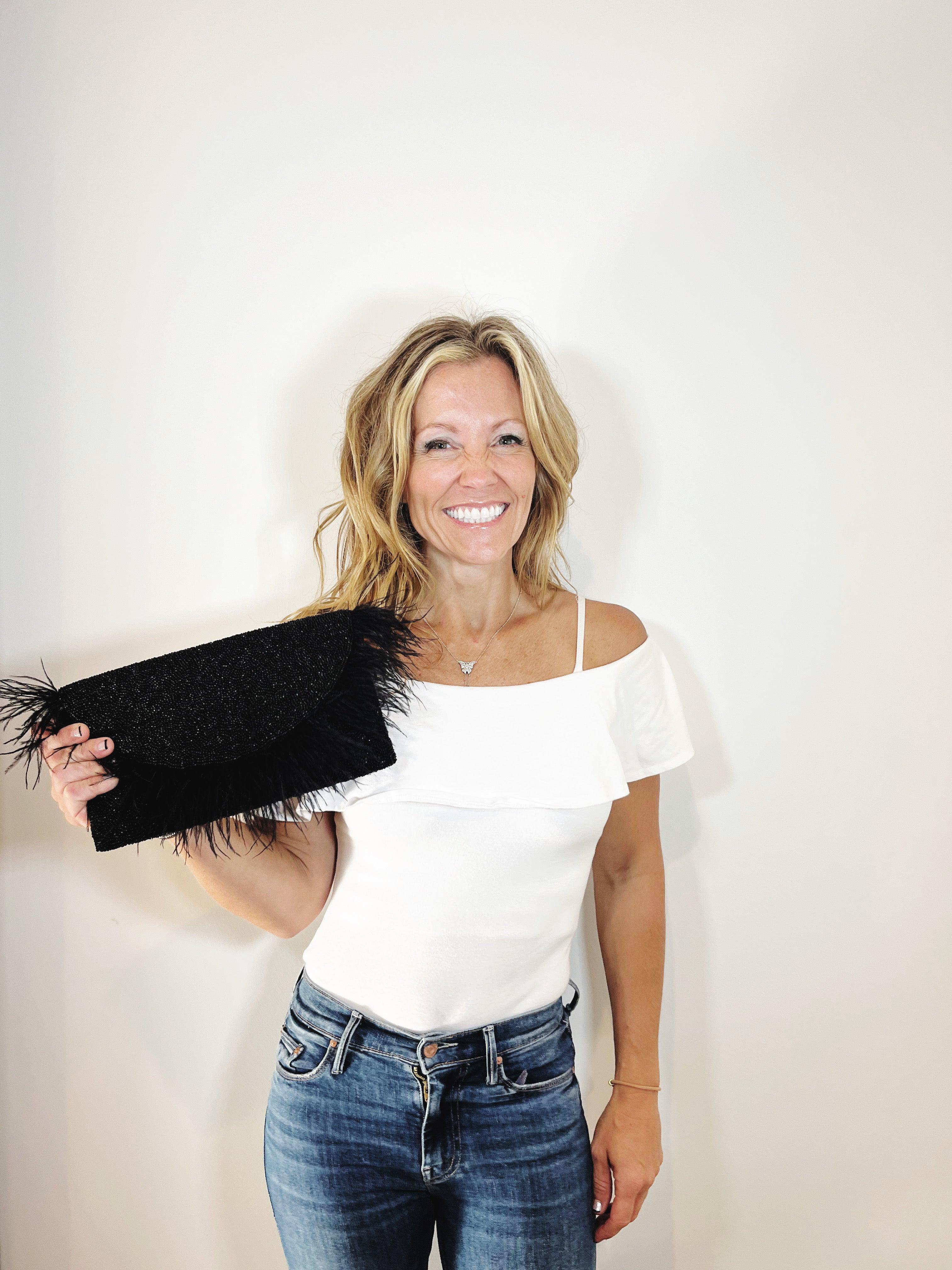 The Black Beaded Party Clutch - Mkay Style