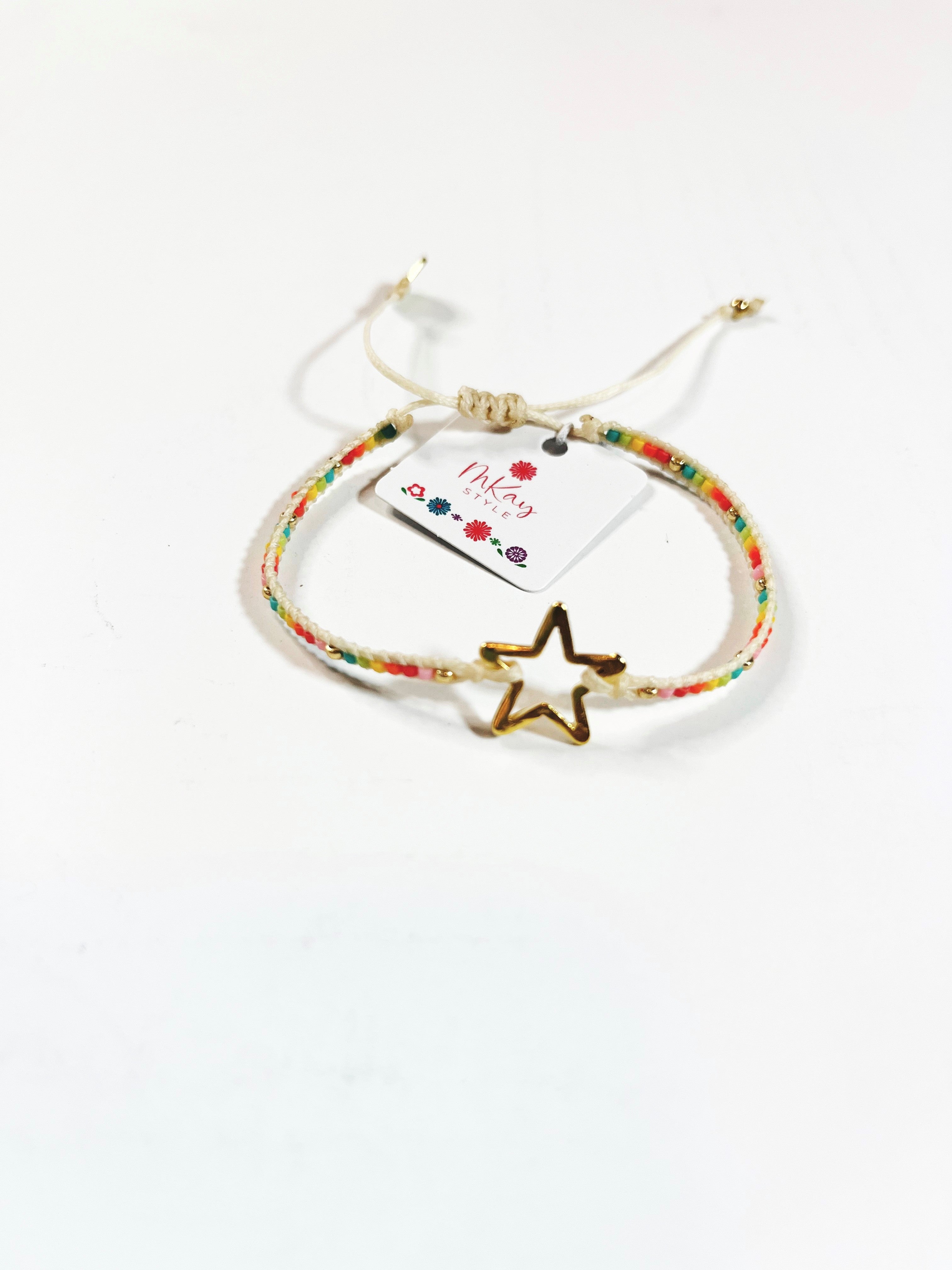 Mishky Hand Beaded Colorful Star Bracelet