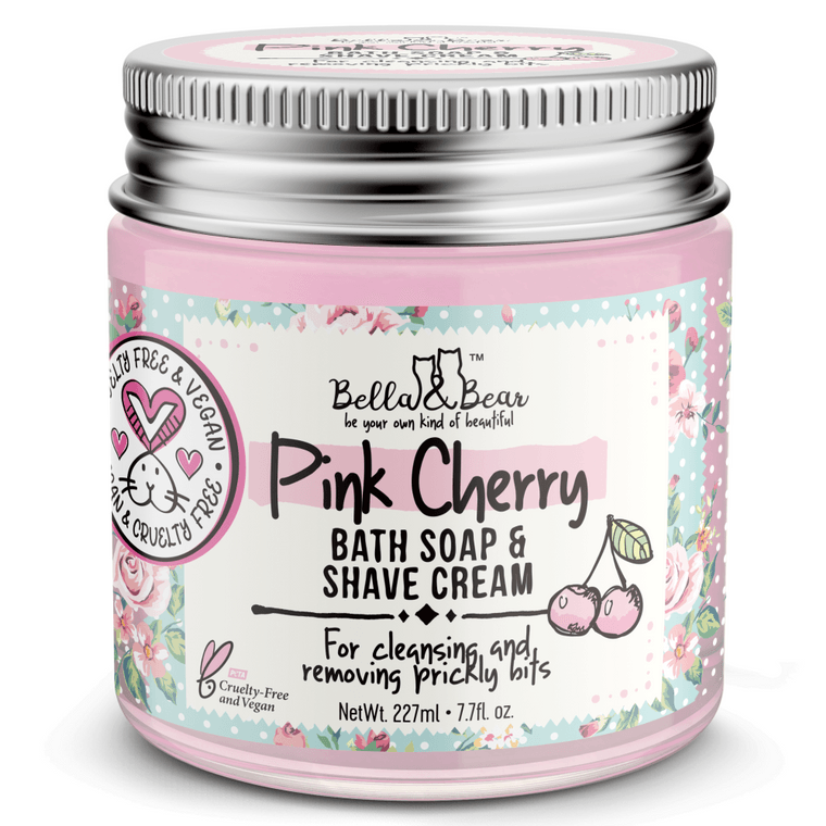 Vegan Bella Bear Pink Cherry Whipped Bath Soap & Shave Cream - Mkay Style