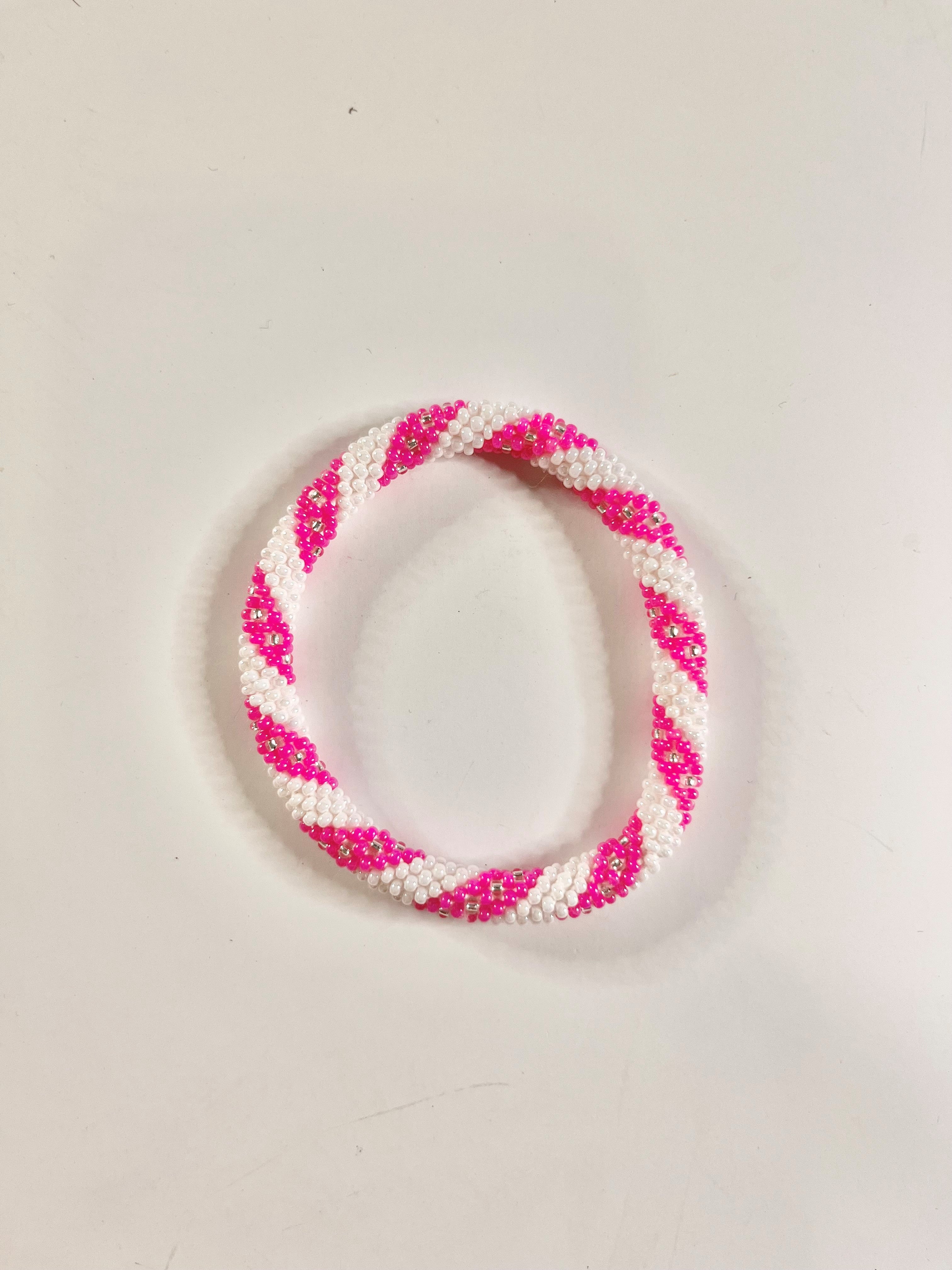 One Hand Beaded Roll-On Stackable Bracelet