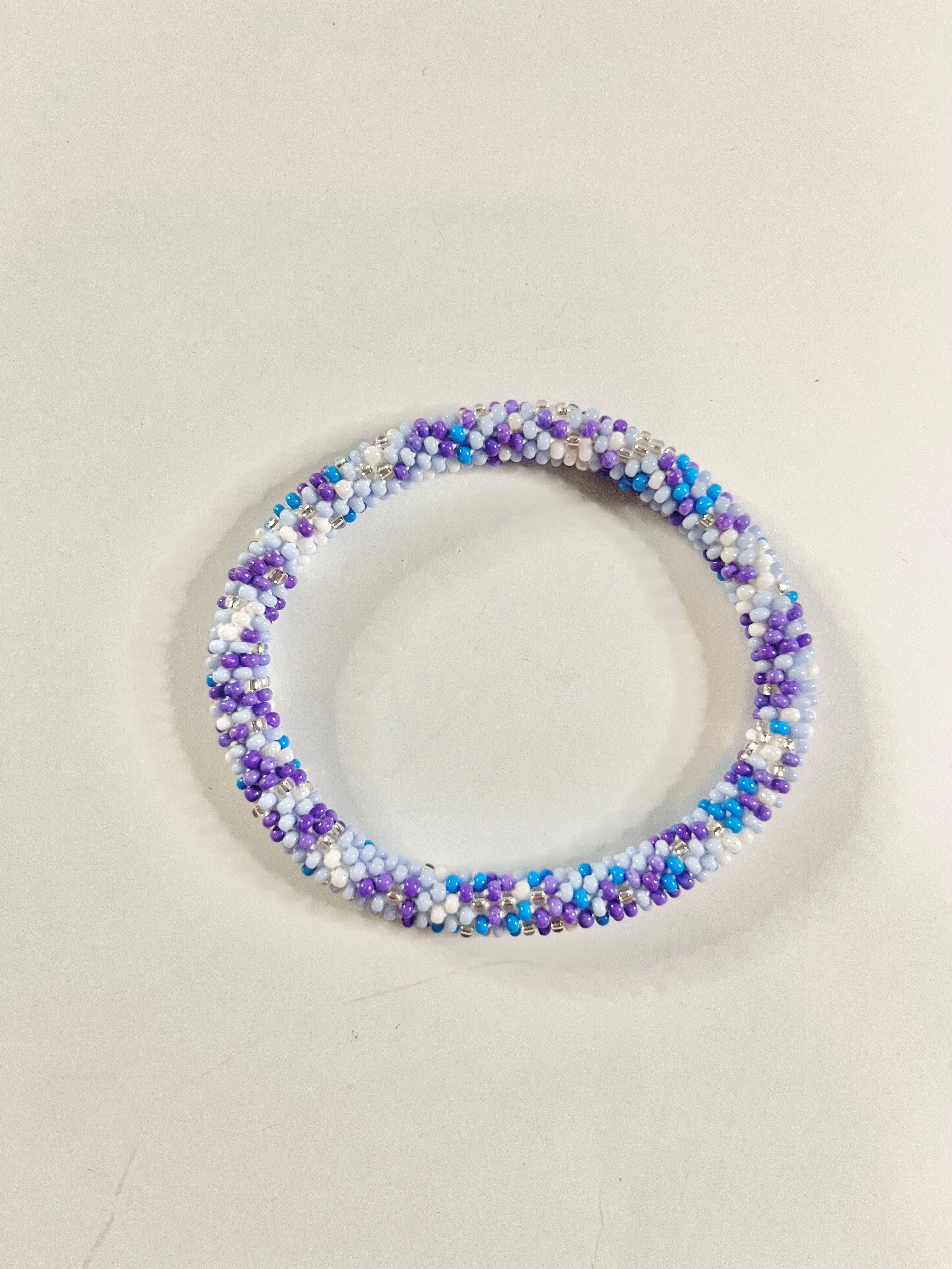 One Hand Beaded Roll-On Stackable Bracelet