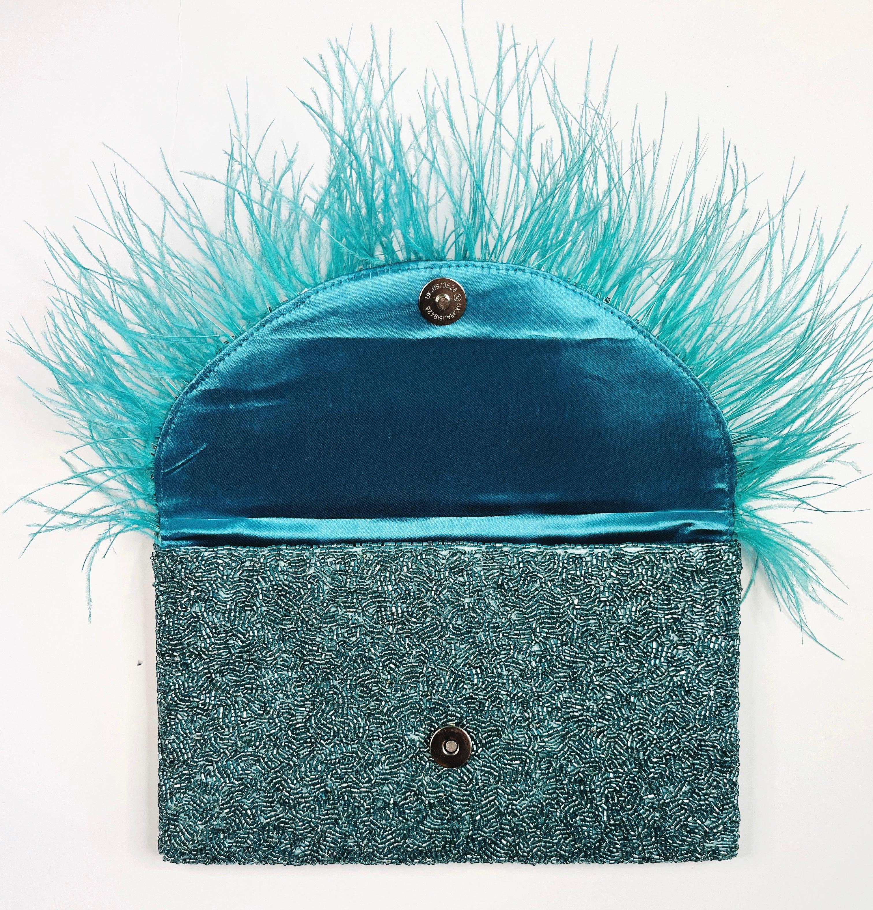 The Teal Beaded Party Clutch - Mkay Style