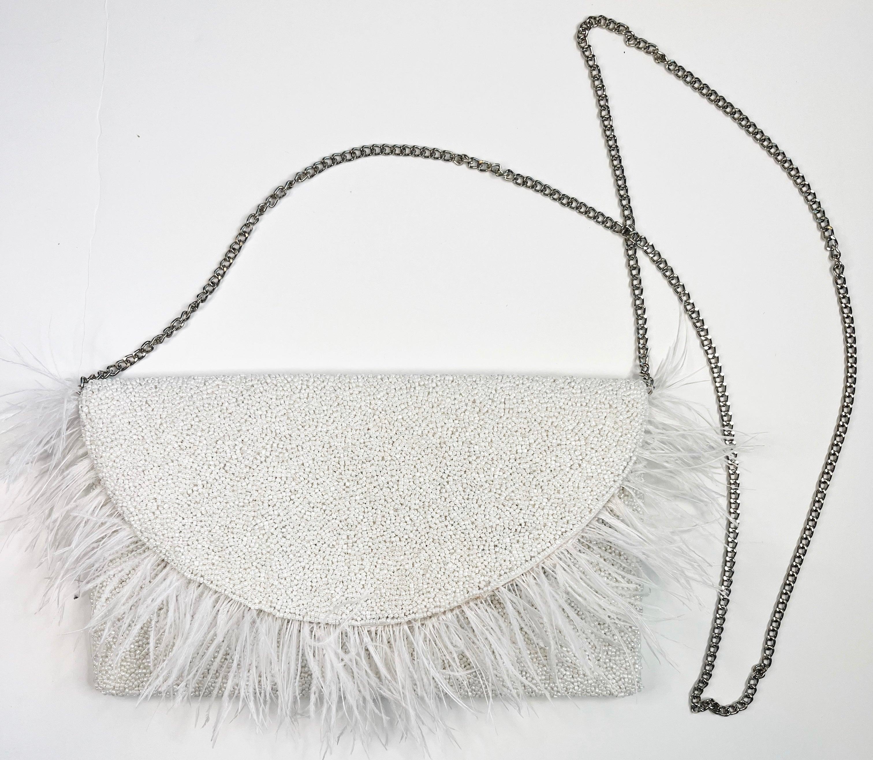 The White Beaded Party Clutch - Mkay Style