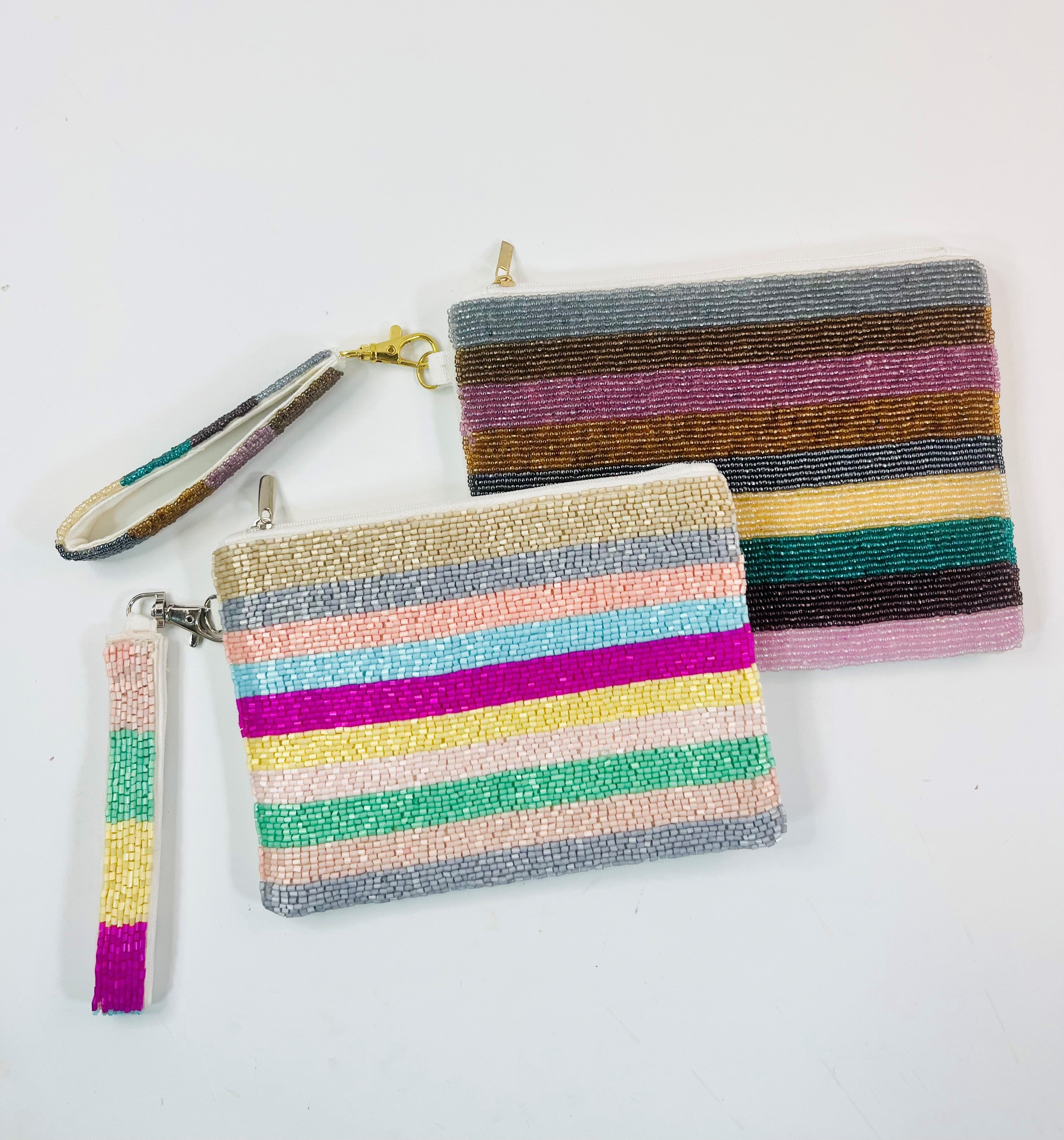 Beaded Wristlet Coin Pouch