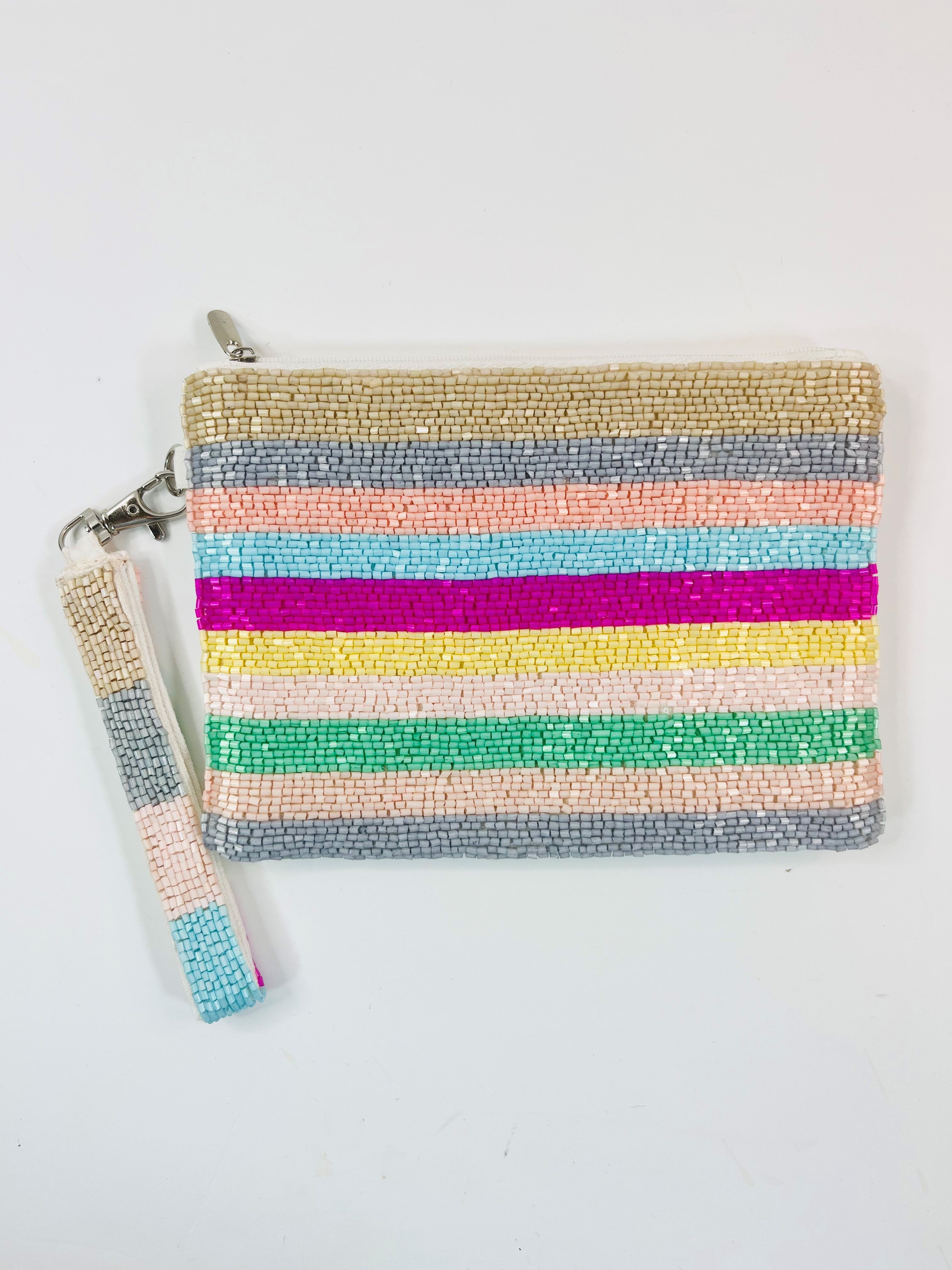 Beaded Wristlet Coin Pouch
