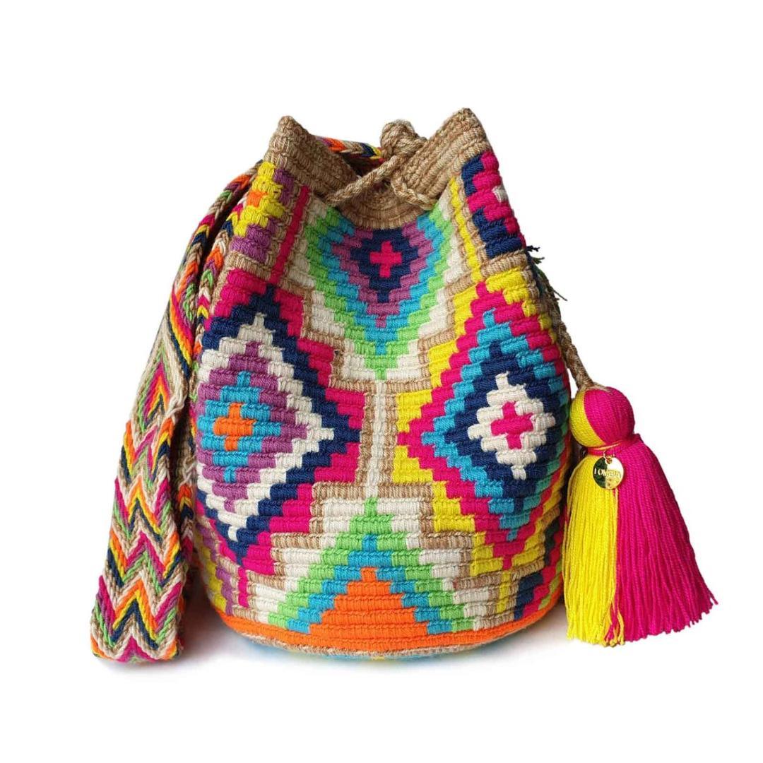 Bright Lombia Handmade Wayuu Crossbody Bag (Size S) - Mkay Style