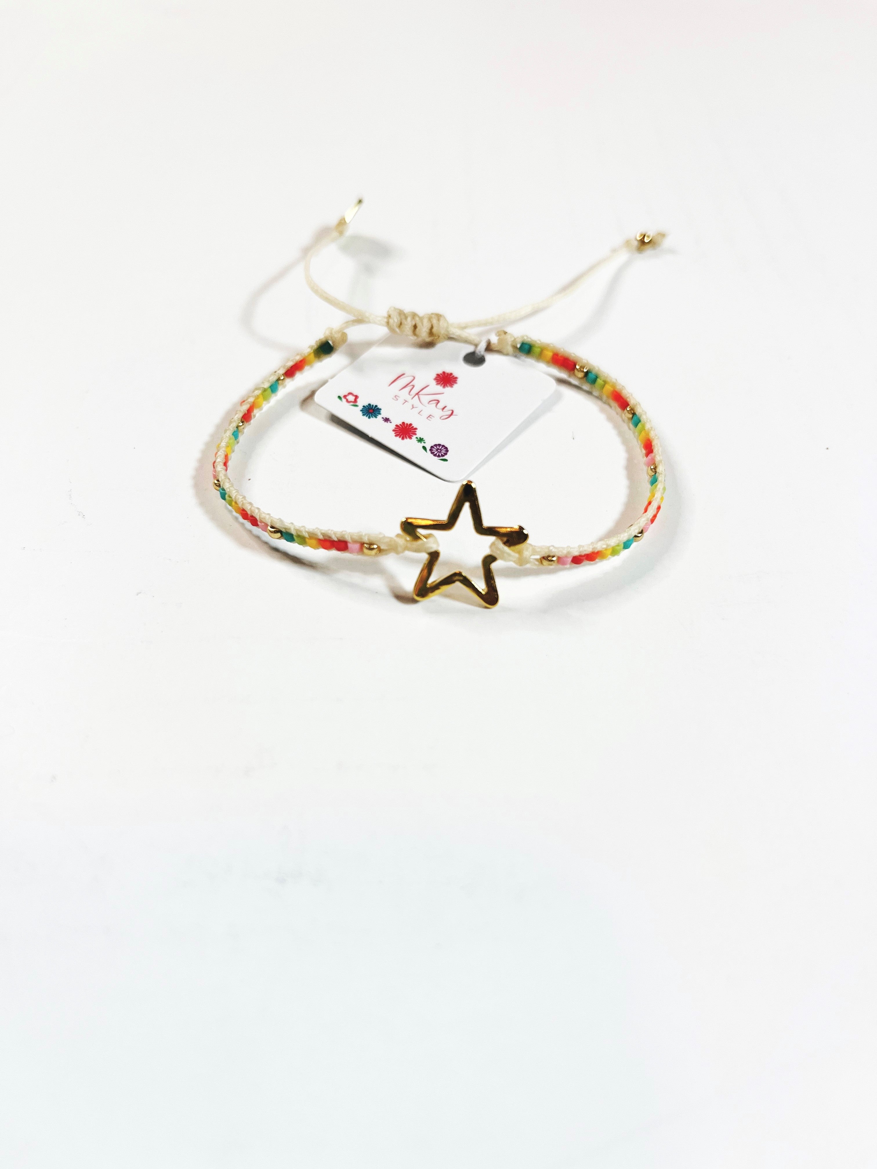 Mishky Hand Beaded Colorful Star Bracelet