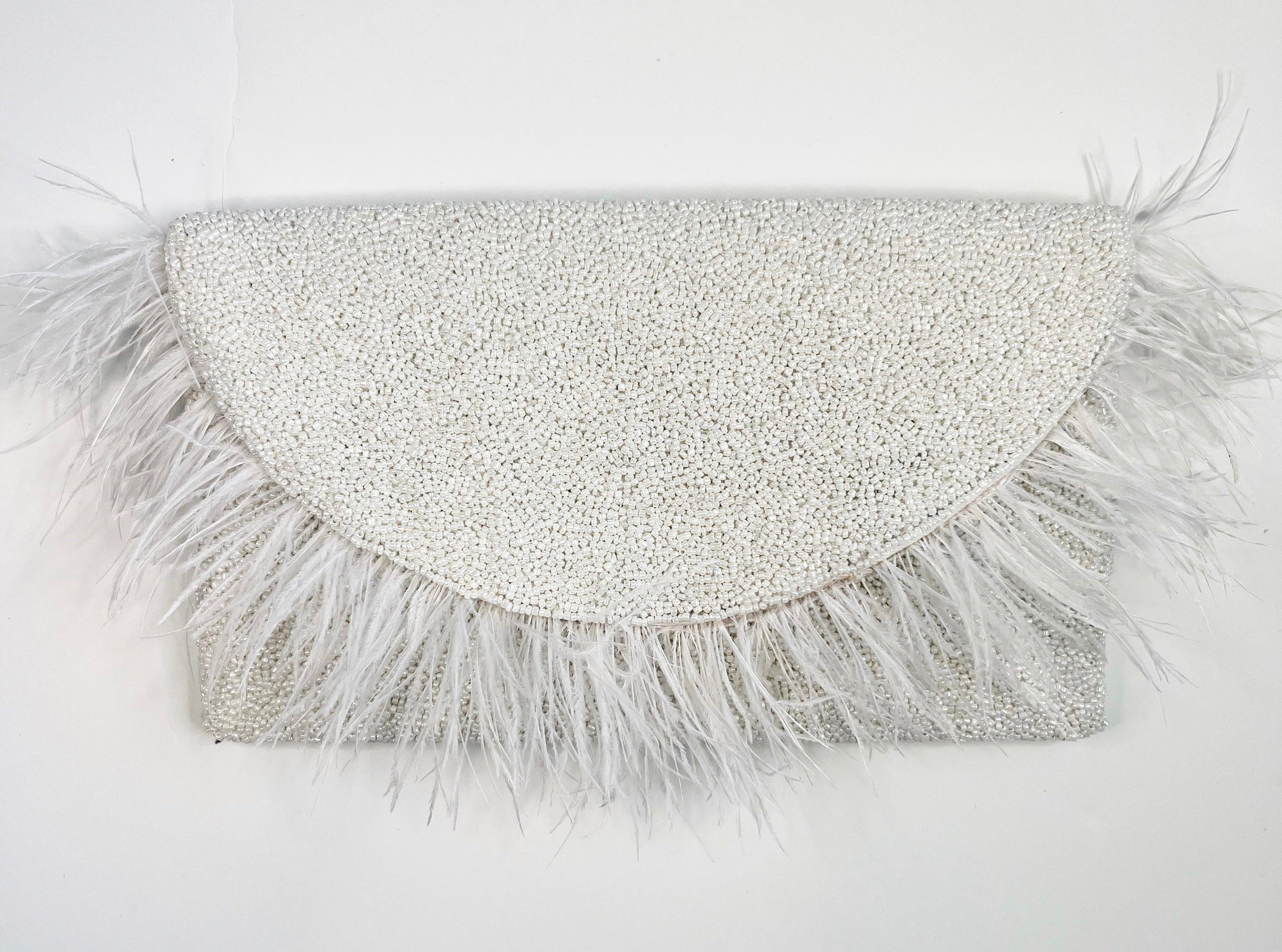 The White Beaded Party Clutch - Mkay Style